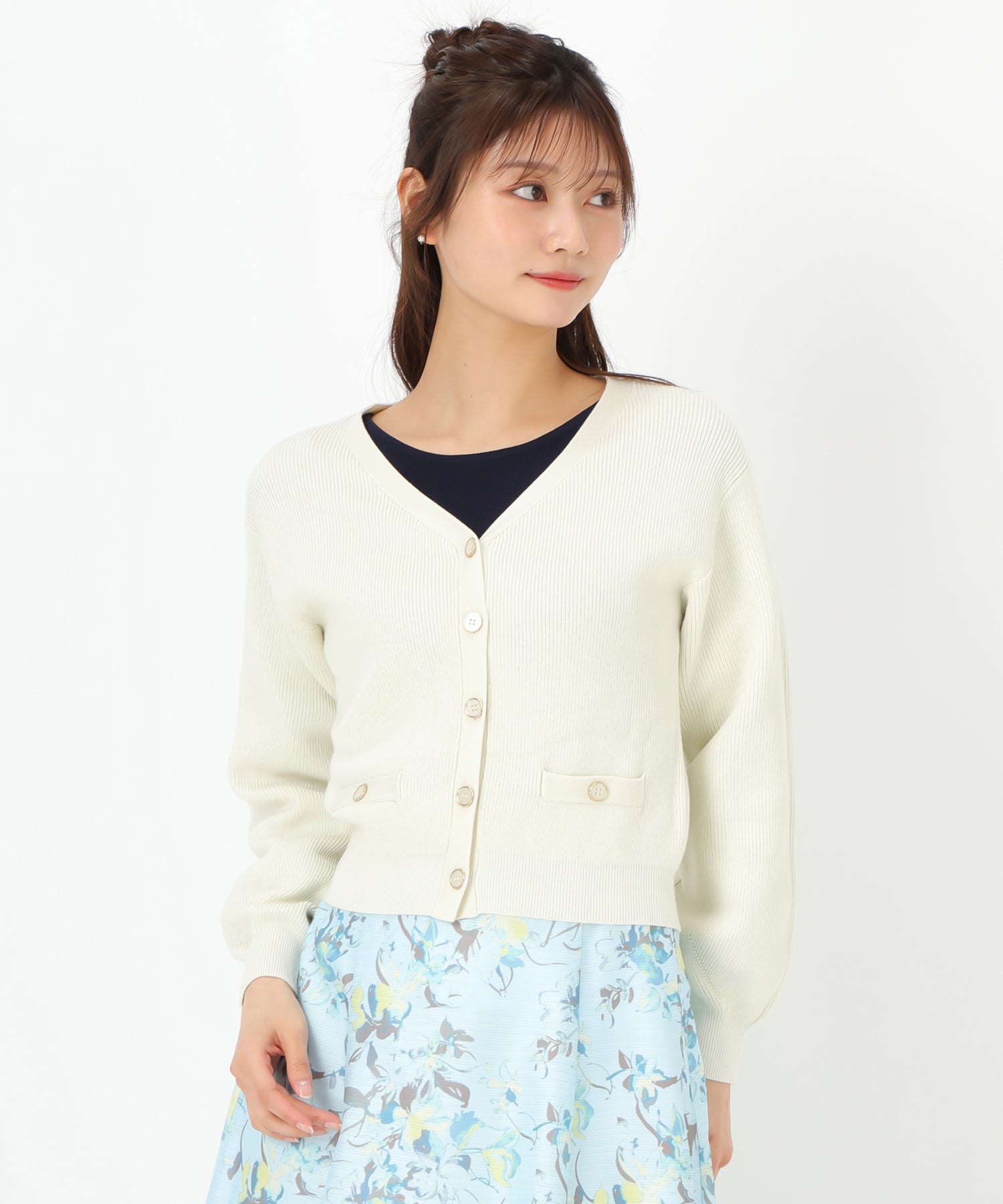 ミッシュマッシュ MISCH MASCH 2025春夏新作 畦Vネックカーディガン/MM518402