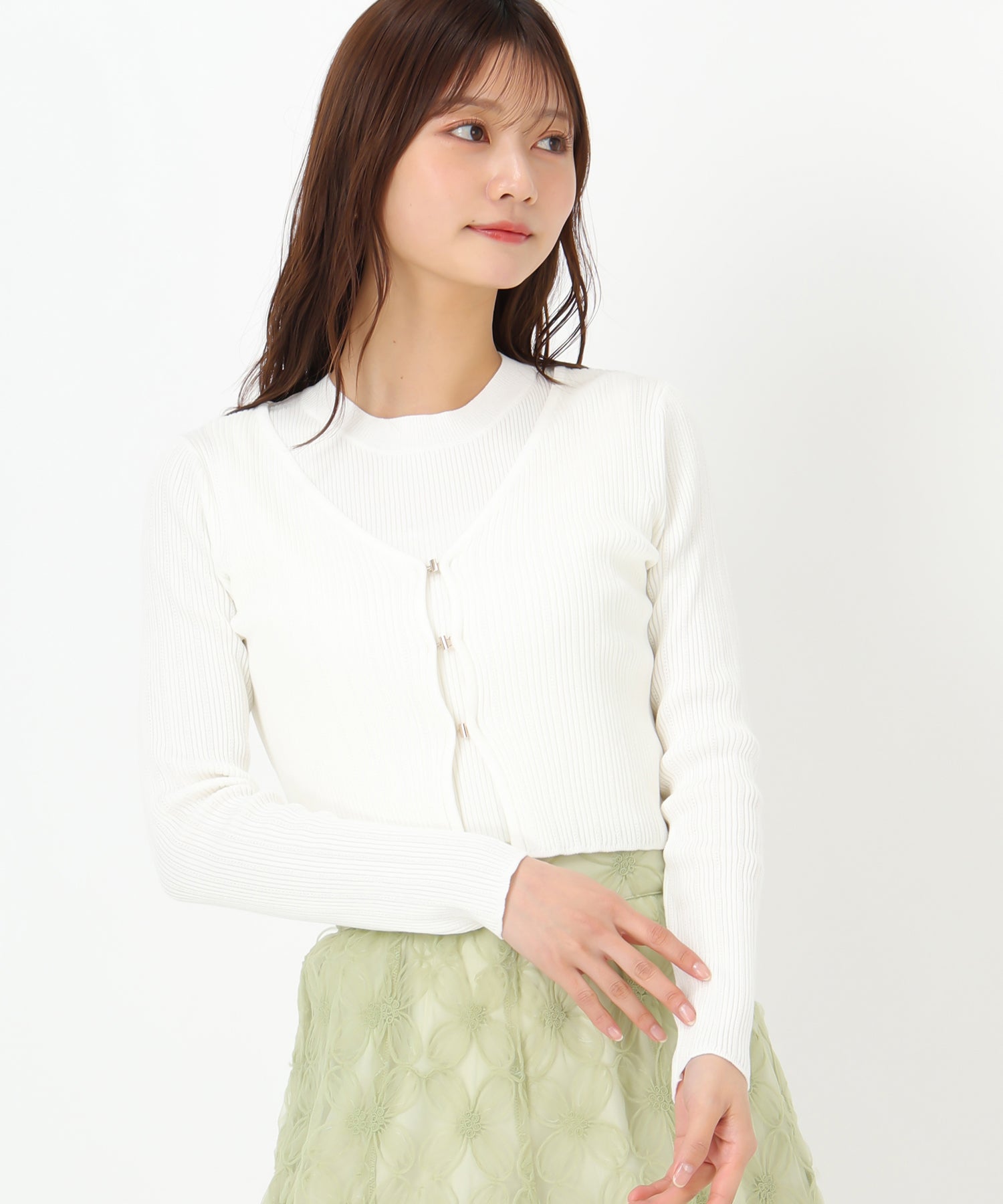 Misch Masch 2025 Spring/Summer New Collection Gold Hook Ribbed Knit Ensemble/MM518303