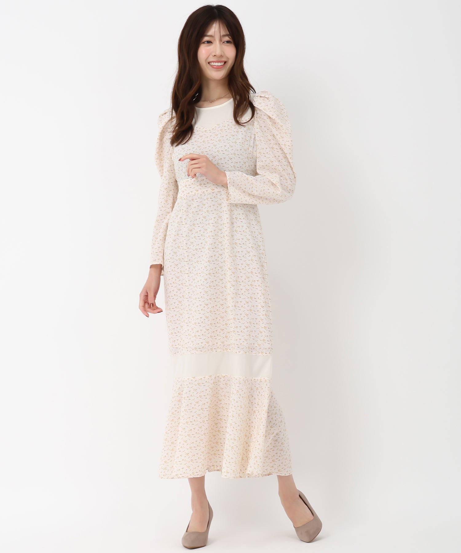 ミッシュマッシュ MISCH MASCH 2025春夏新作 透明切換小花紋美人魚裙/MM517410