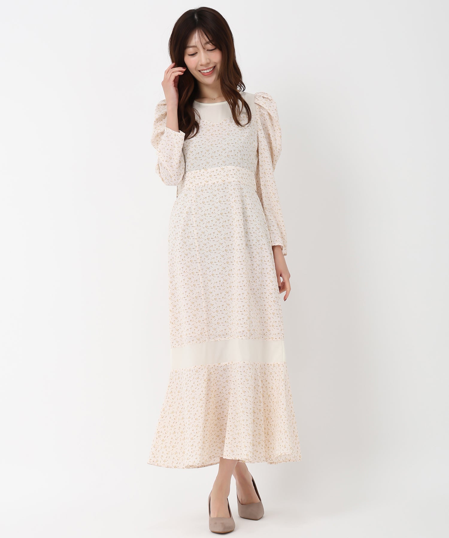 ミッシュマッシュ MISCH MASCH 2025春夏新作 透明切換小花紋美人魚裙/MM517410