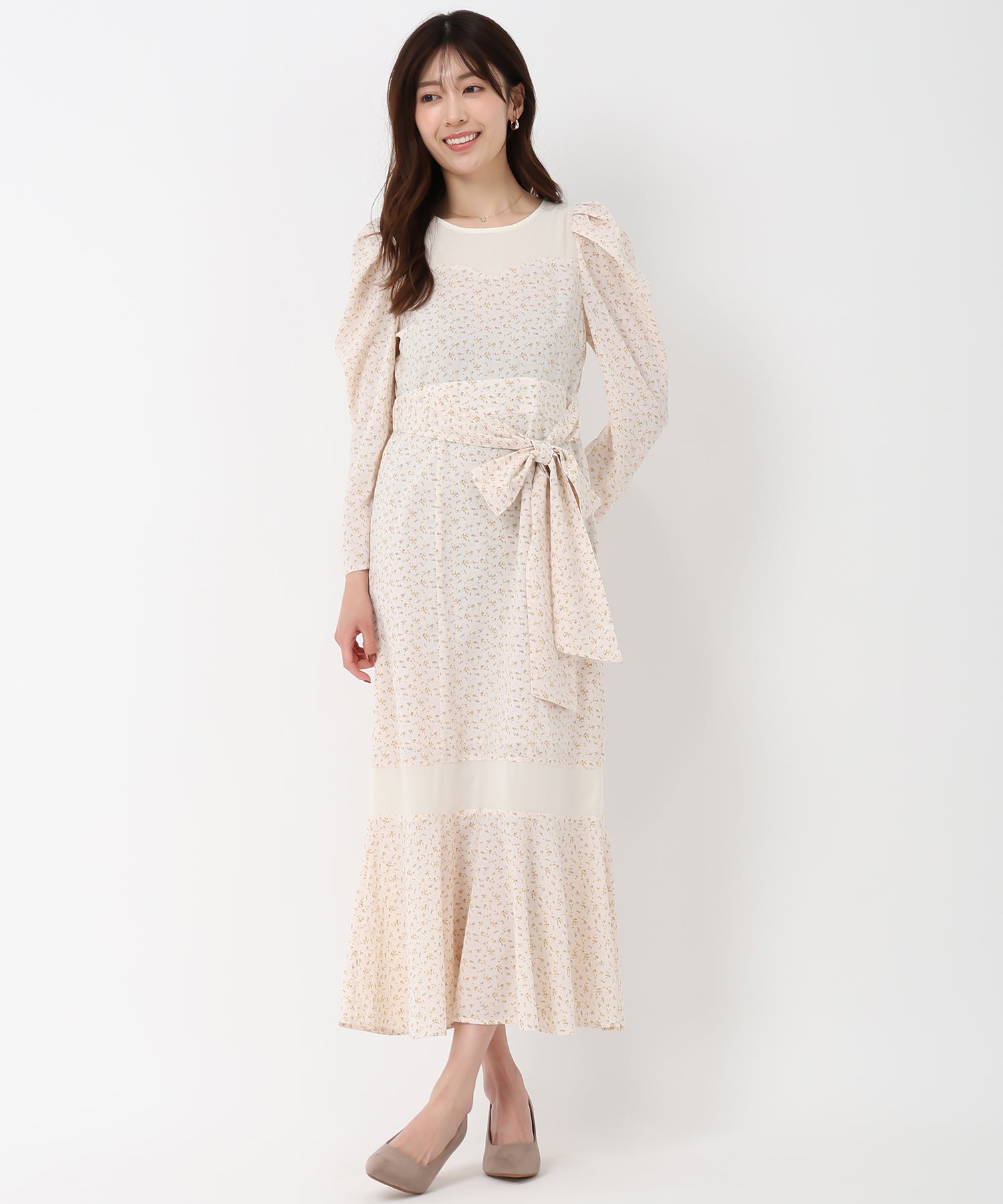 ミッシュマッシュ MISCH MASCH 2025春夏新作 透明切換小花紋美人魚裙/MM517410