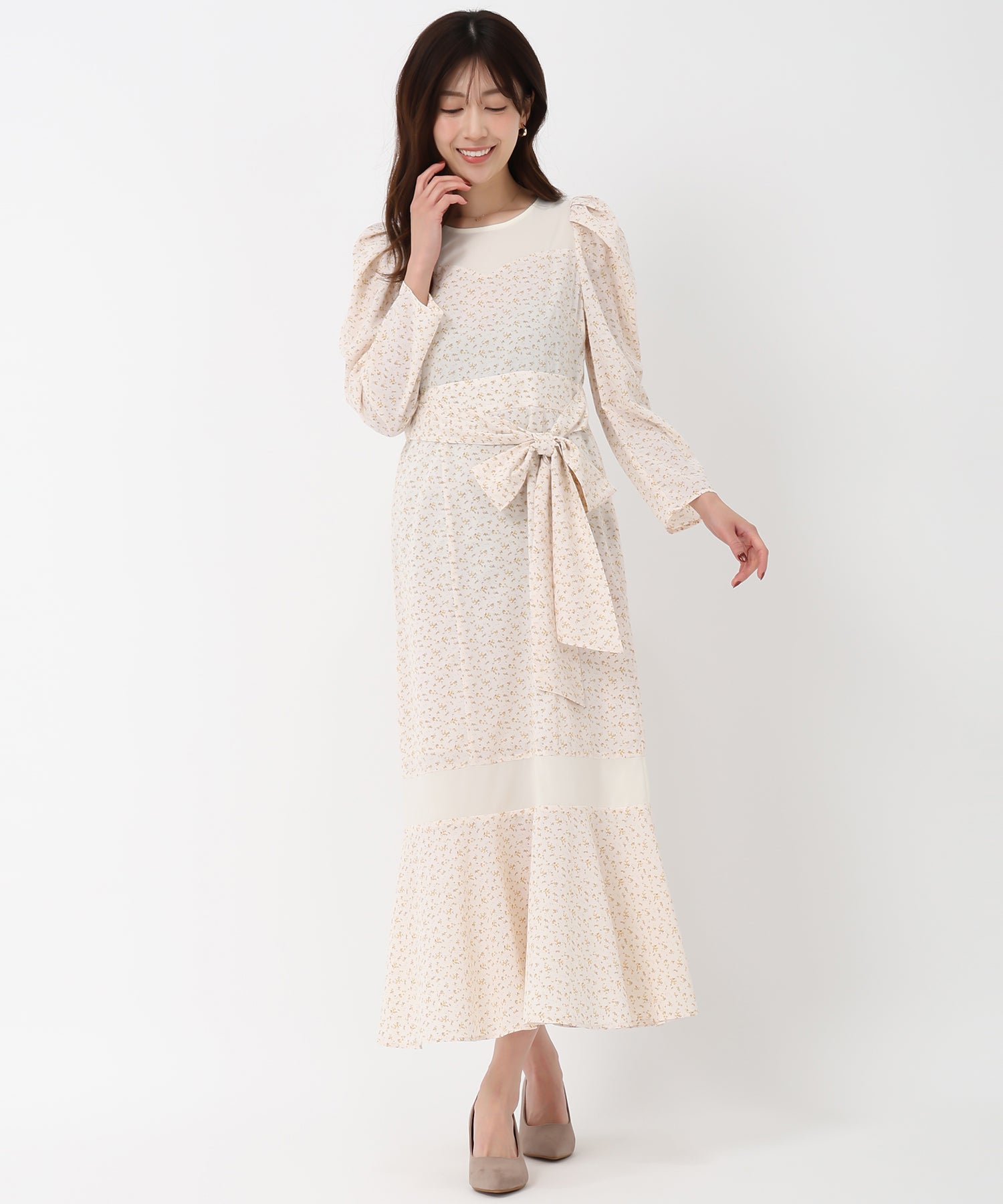 ミッシュマッシュ MISCH MASCH 2025春夏新作 透明切換小花紋美人魚裙/MM517410