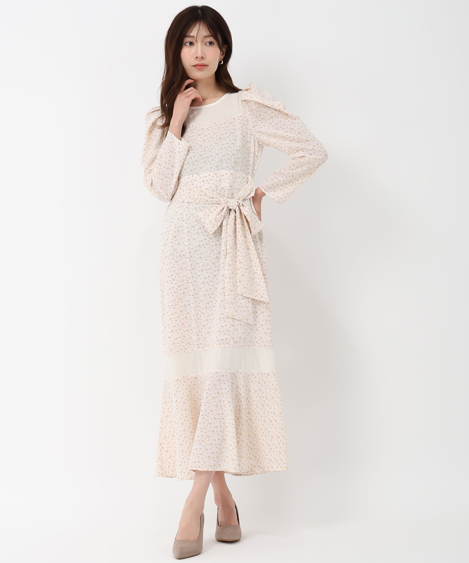 ミッシュマッシュ MISCH MASCH 2025春夏新作 透明切換小花紋美人魚裙/MM517410