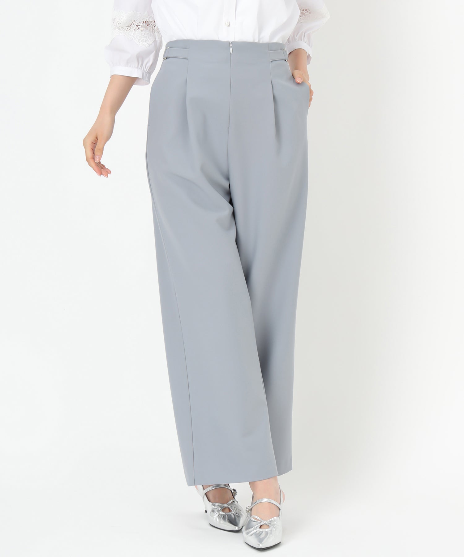 ミッシュマッシュ MISCH MASCH 2025春夏新作 チュールサスペンダーワイドパンツ/MM517304 (BLUE) BLUE