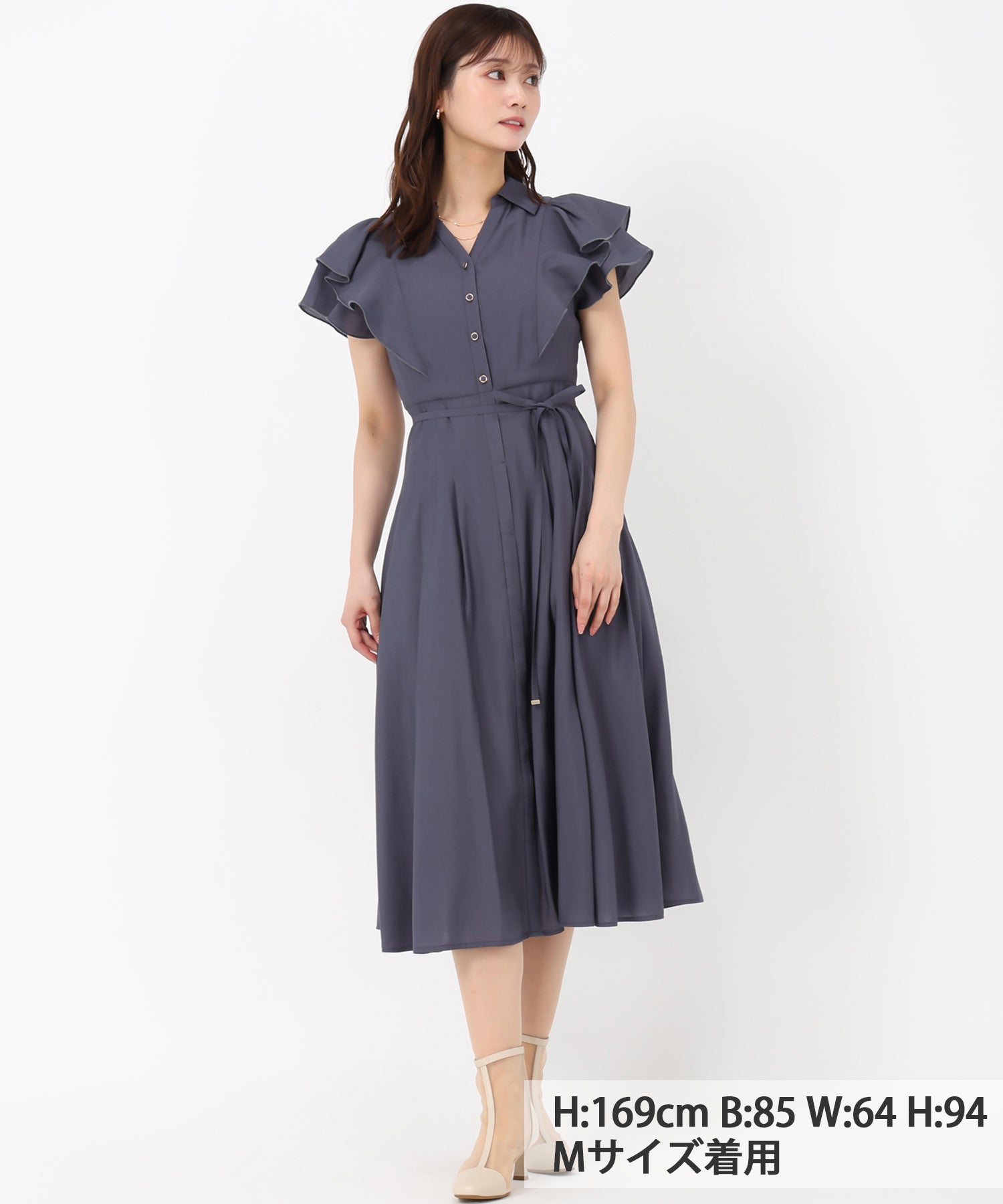 ミッシュマッシュ MISCH MASCH 2025SS ダブルフリルシャツワンピース/MM527406 (GREEN) GREEN