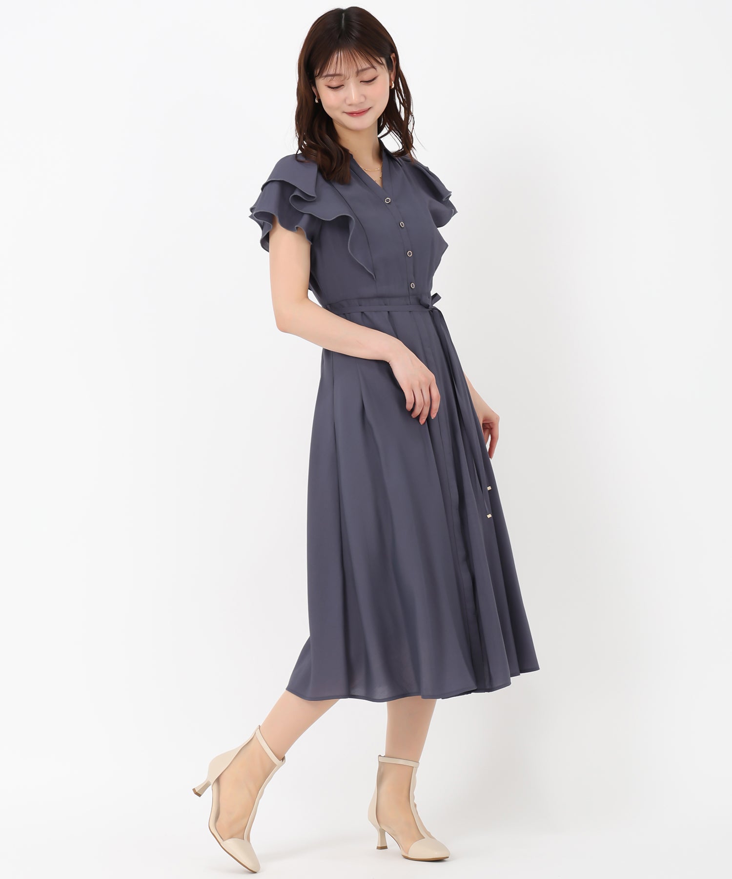 ミッシュマッシュ MISCH MASCH 2025SS 雙層荷葉邊襯衫連衣裙/MM527406