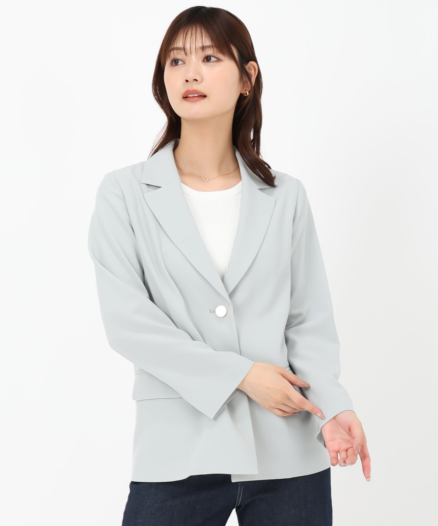 ミッシュマッシュ MISCH MASCH 2025春夏新作 シングルテーラードジャケット (L.GREEN) L.GREEN