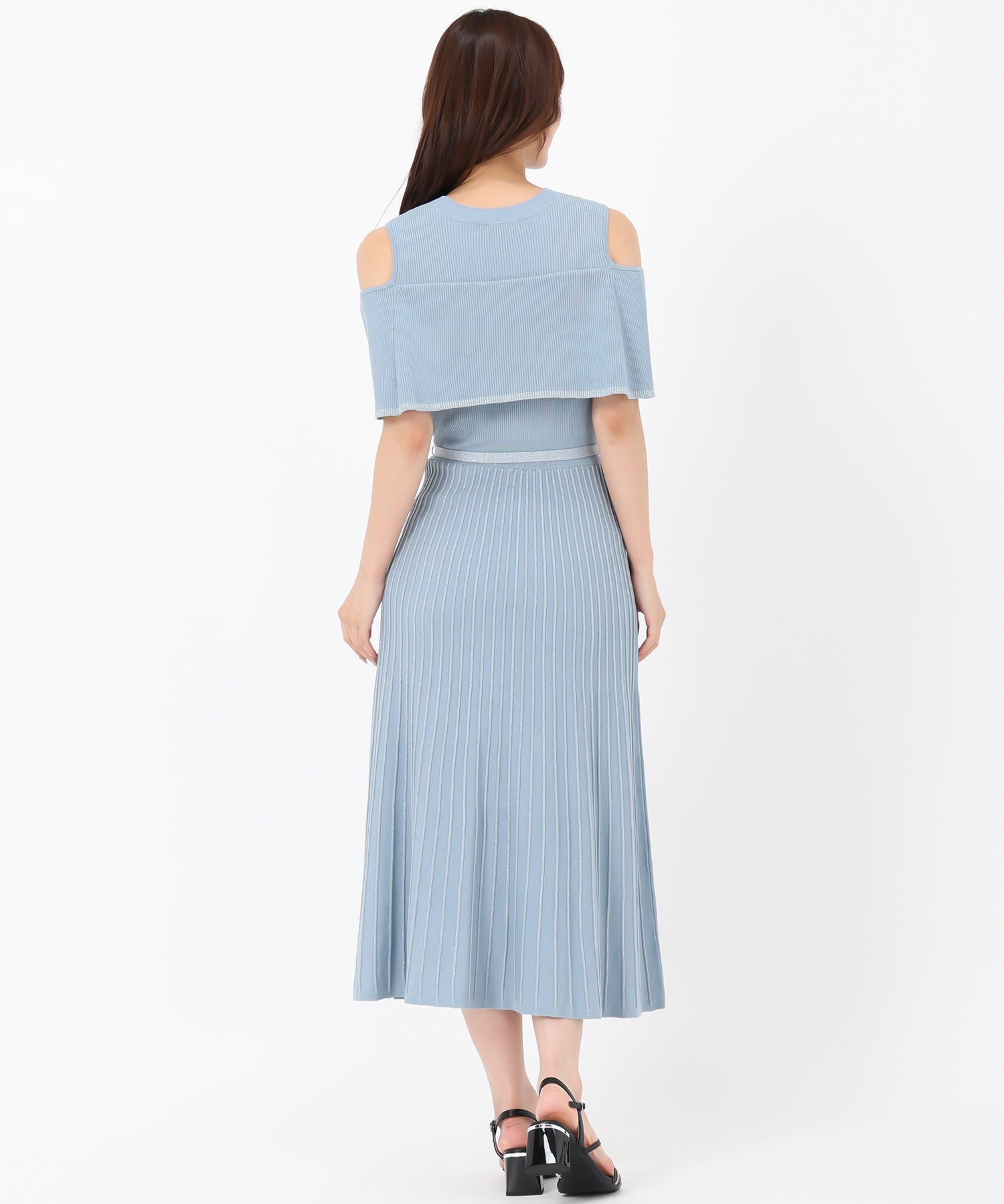 ミッシュマッシュ MISCH MASCH 2025春夏新作 オフショルラメニットワンピース (RED) RED