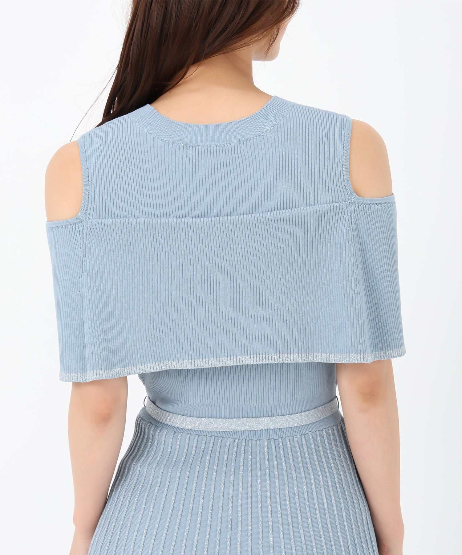 ミッシュマッシュ MISCH MASCH 2025春夏新作 オフショルラメニットワンピース (RED) RED