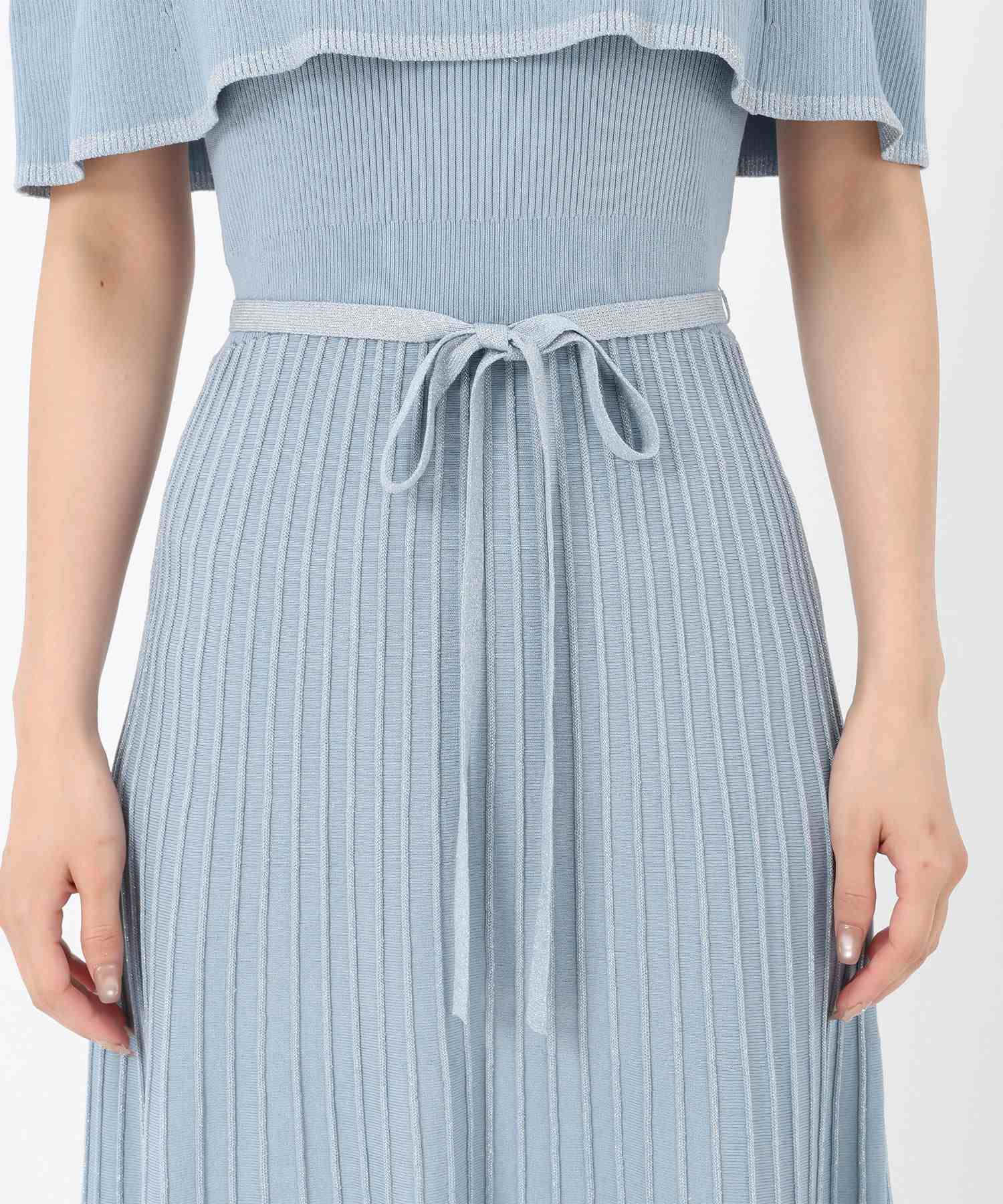 ミッシュマッシュ MISCH MASCH 2025春夏新作 オフショルラメニットワンピース (RED) RED