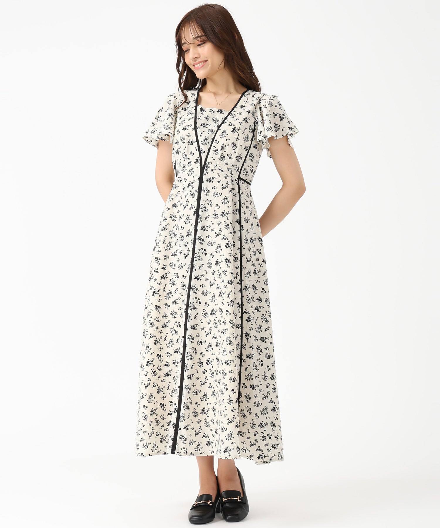 ミッシュマッシュ MISCH MASCH 2025秋冬新作 パイピングアソートワンピース MM537417 (WHITE) WHITE