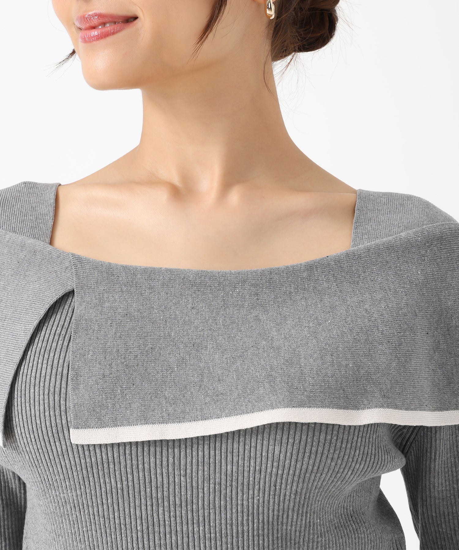 ミッシュマッシュ MISCH MASCH 2025秋冬新作 2way配色アシメケープニット MM548303 (BLACK) BLACK