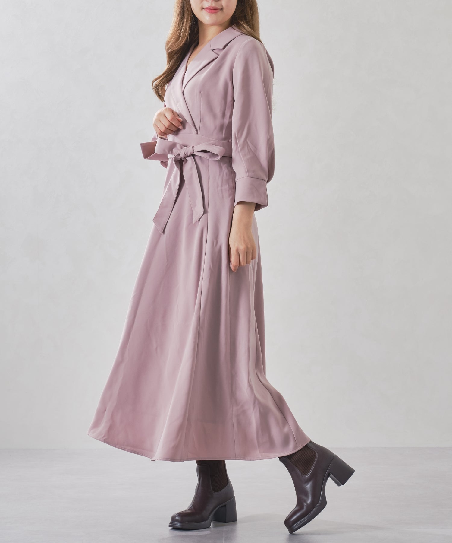 ミッシュマッシュ MISCH MASCH 2025秋冬新作 テーラードフレアワンピース MM557412 (PINK) PINK