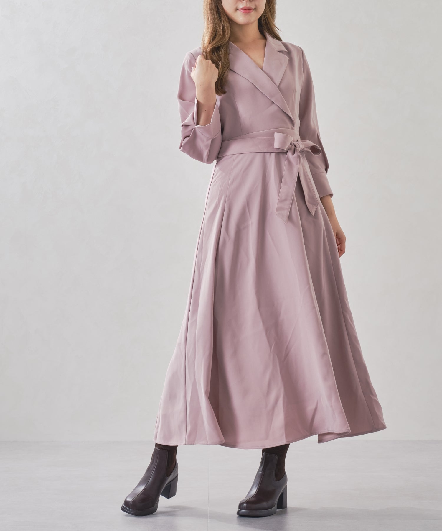 ミッシュマッシュ MISCH MASCH 2025秋冬新作 テーラードフレアワンピース MM557412 (PINK) PINK