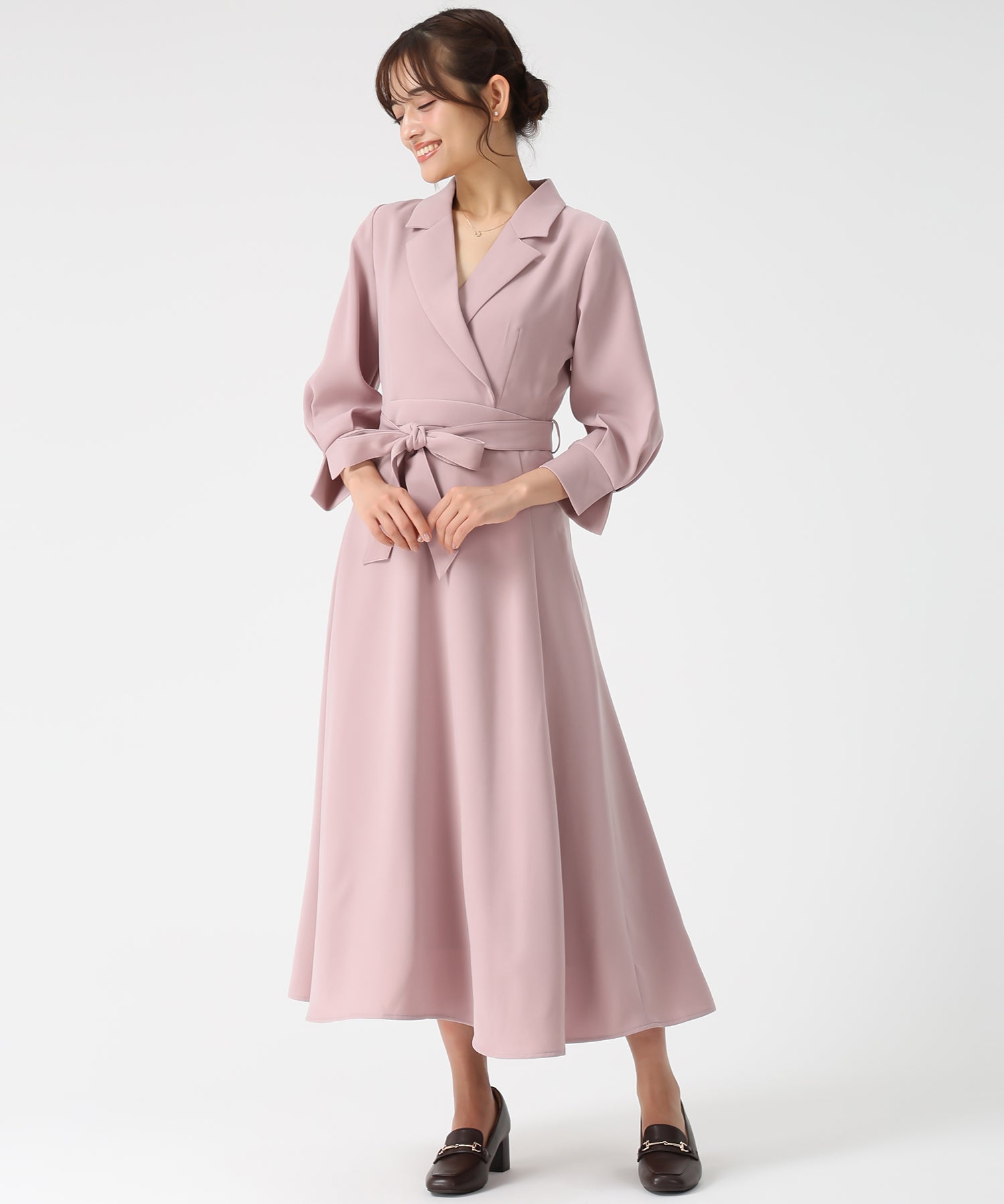 ミッシュマッシュ MISCH MASCH 2025秋冬新作 テーラードフレアワンピース MM557412 (PINK) PINK