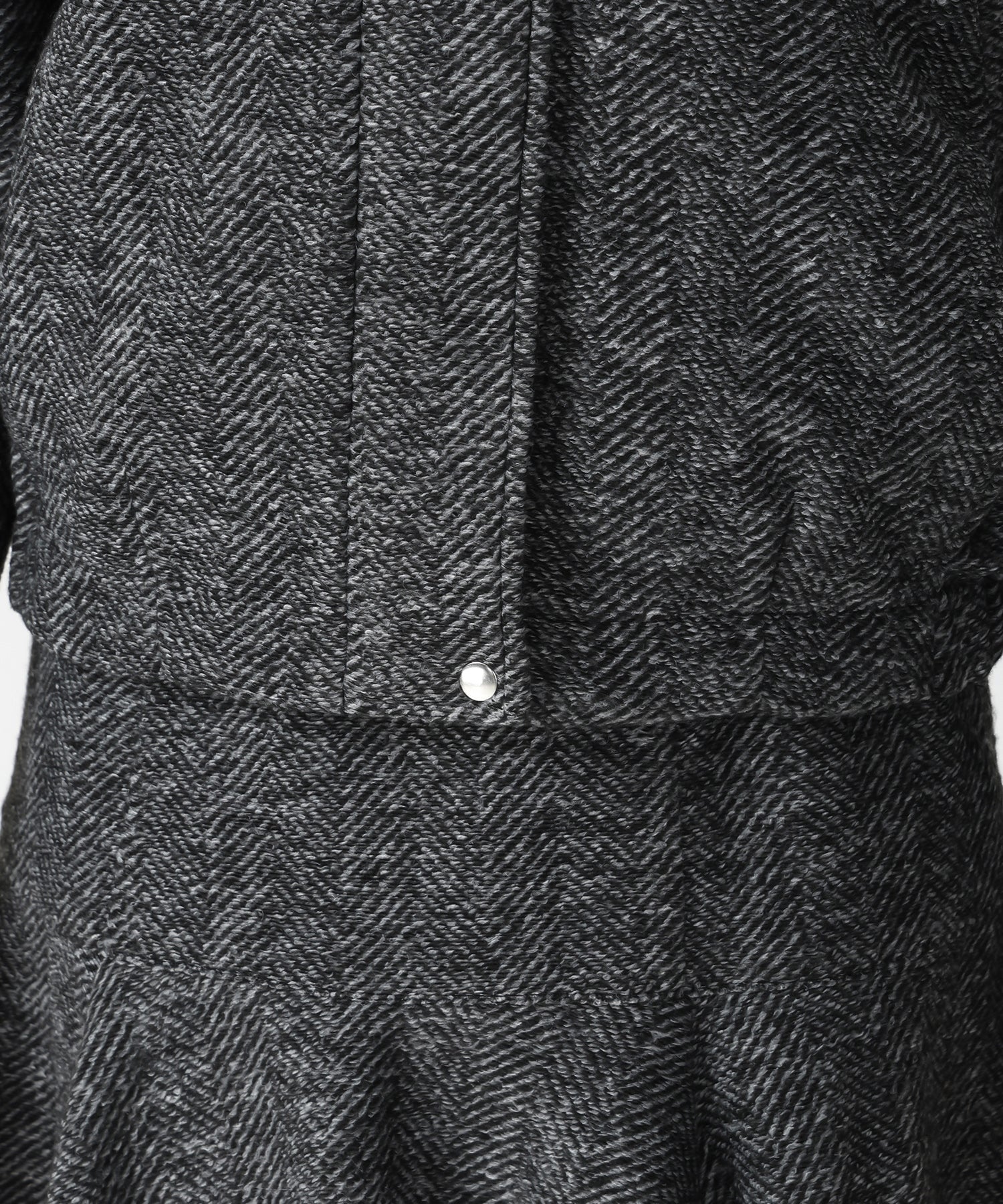 ミッシュマッシュ MISCH MASCH 2025秋冬新作 ヘリンボーン柄ステンカラージャケット MM548609 (BLACK/WHITE) BLACK/WHITE