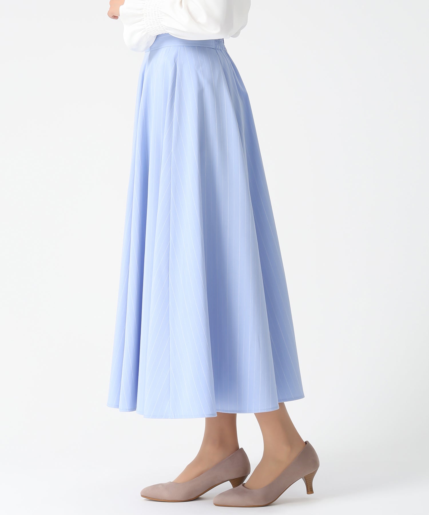 ミッシュマッシュ MISCH MASCH 2026春夏新作 ストライプフレアスカート MM617204 (WHITE) WHITE