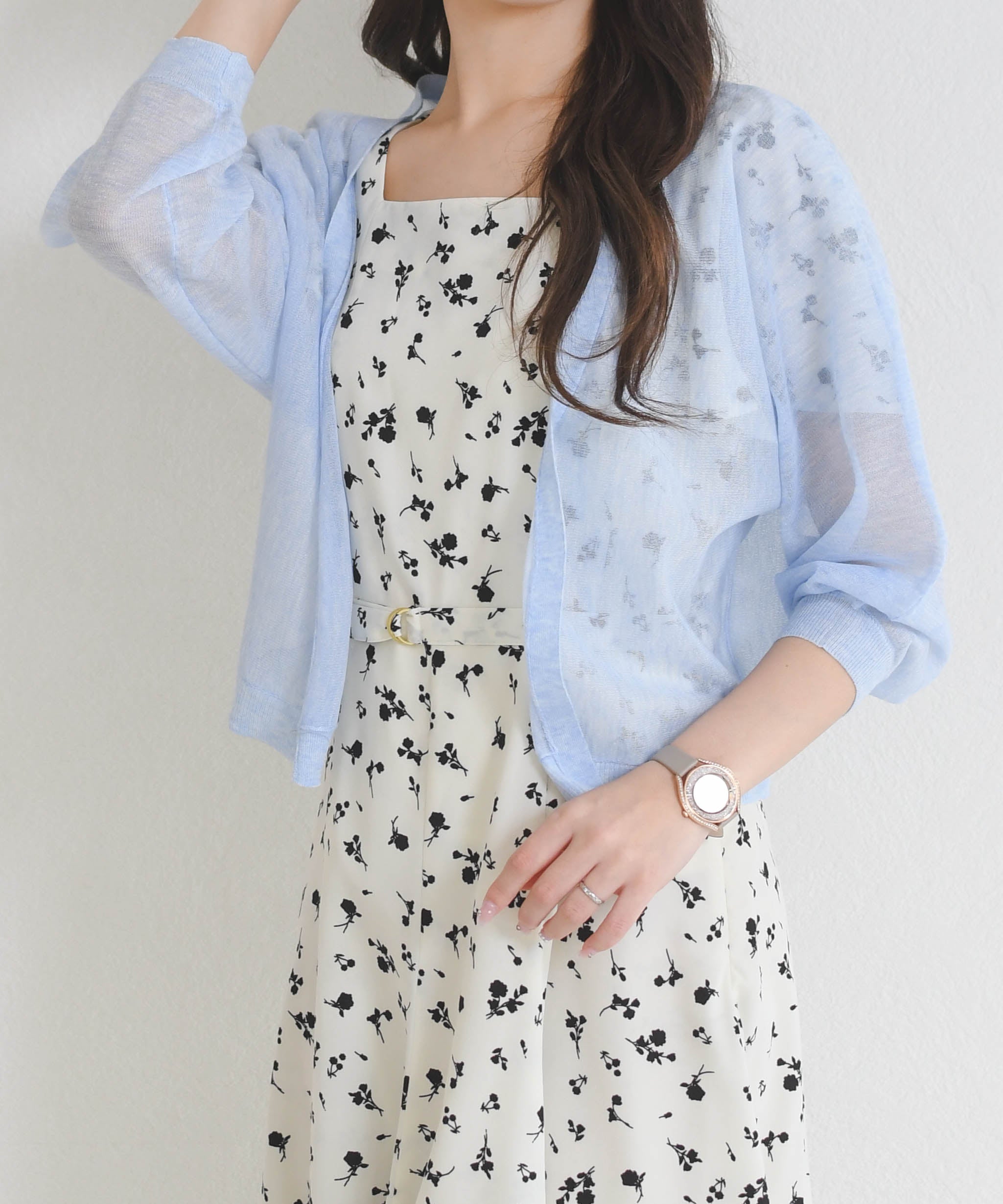 ミッシュマッシュ MISCH MASCH 2026春夏新作 ラメシアーボレロカーディガン MM628402 (BLUE) BLUE