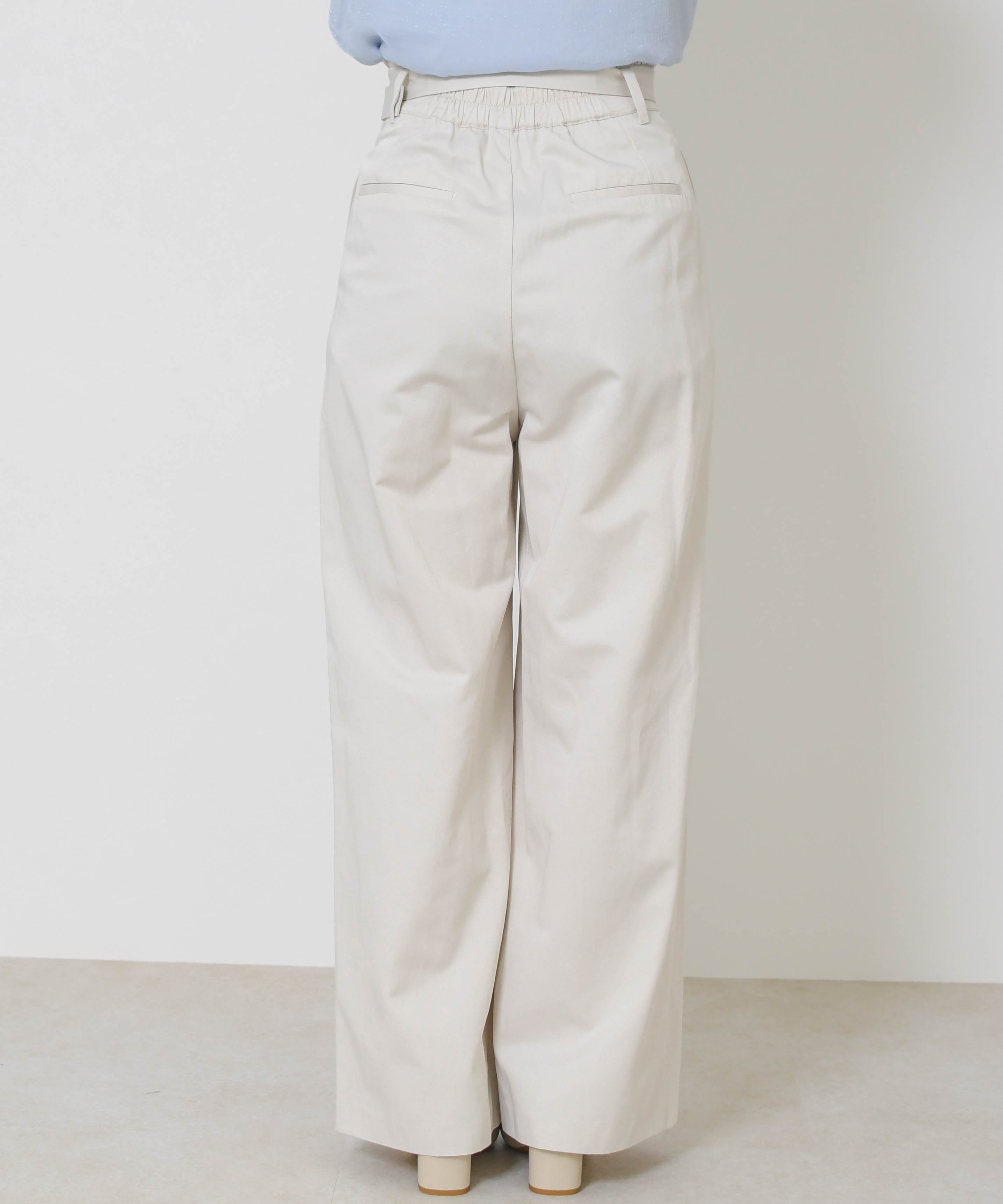 ミッシュマッシュ MISCH MASCH 2026春夏新作 ウエストフリルチノタックワイドパンツ MM627302 (BEIGE) BEIGE