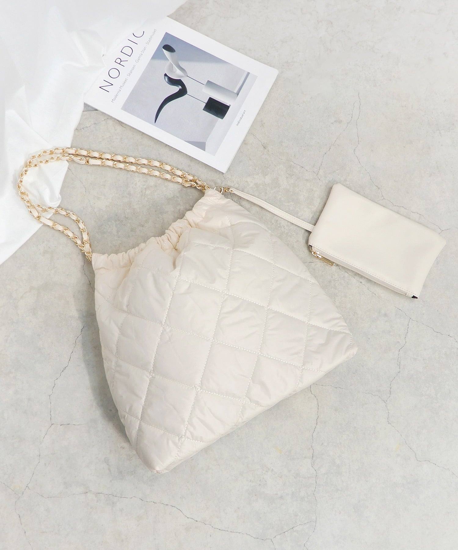 ミニア minia キルティングトート,ホワイト