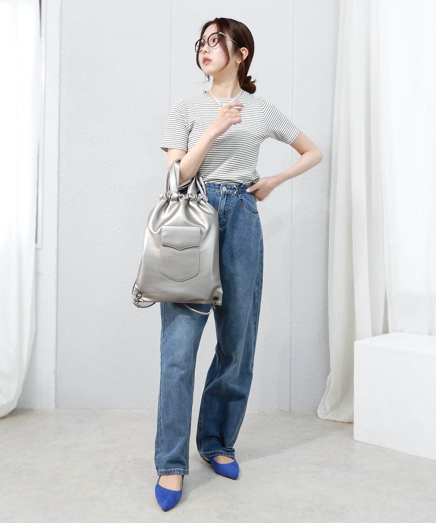 ミニア minia フェイクレザーナップ,ガンメタ(PU)