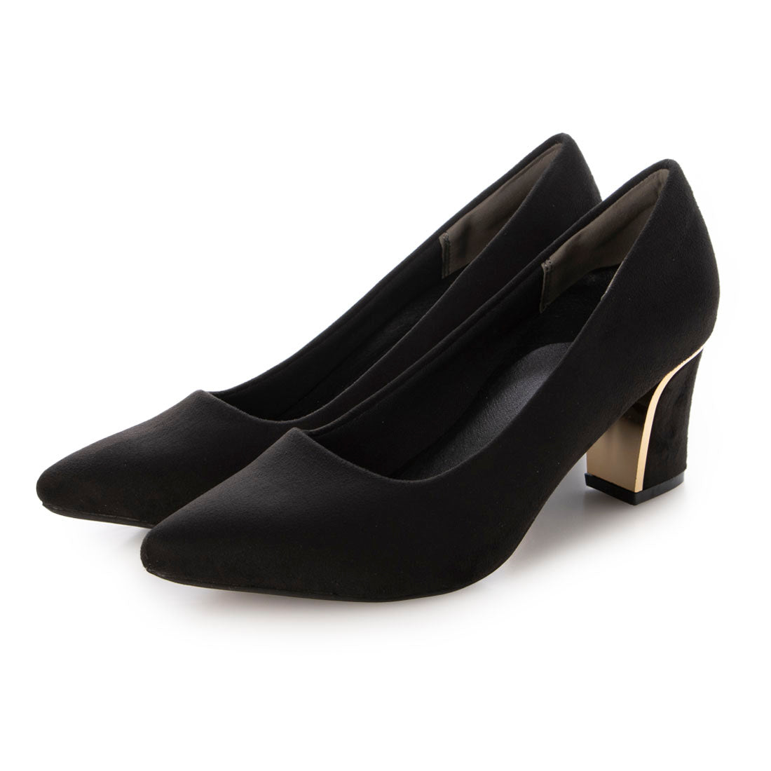 ミニア minia ゴールドヒールプレミアムパンプス(215400) (【P】ブラック - スエード単色) 【P】ブラック - スエード単色