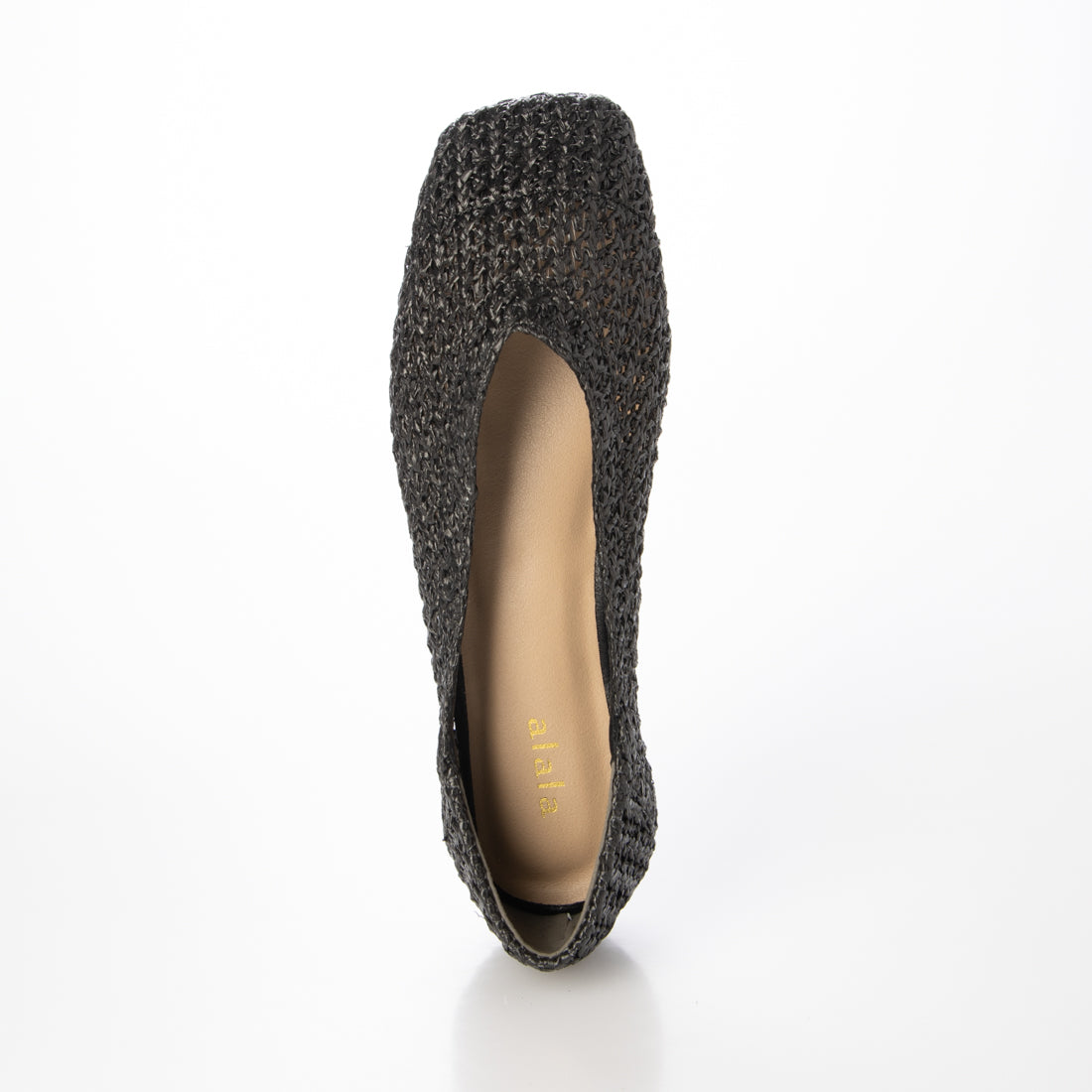 ミニア minia 斜めワイドスクエアトゥのVカットフラットパンプス/かかとが踏めるバブーシュ(211902) (ブラック系(雑材)) ブラック系(雑材)