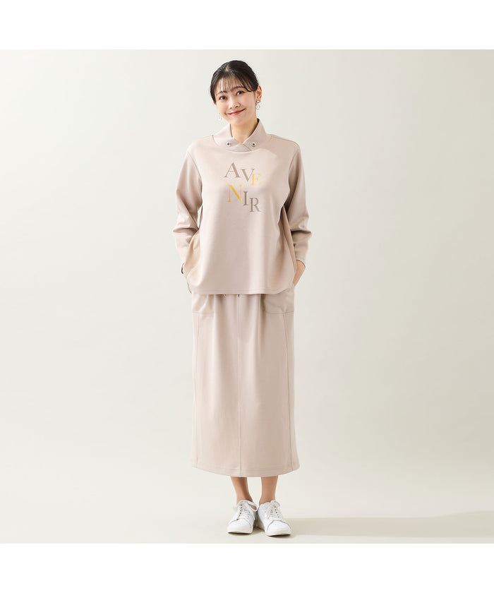 ミゼール missel 【洗える・セットアップ可・3Lサイズあり】Iラインスカート (ベージュ) ベージュ
