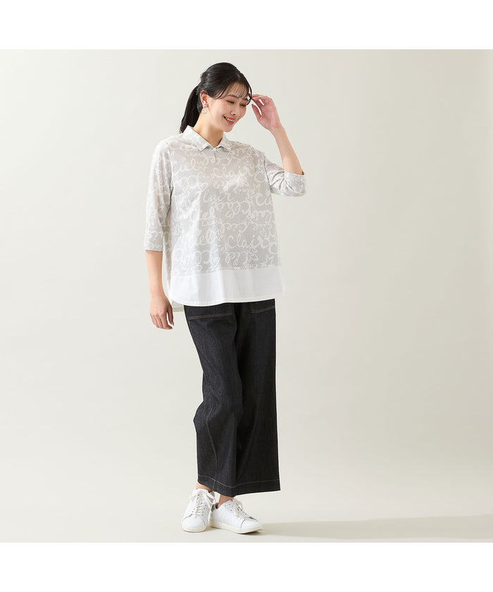 ミゼール missel 【洗える・WEB限定カラーあり・L~4Lサイズ】スキッパートップス (グレー) グレー