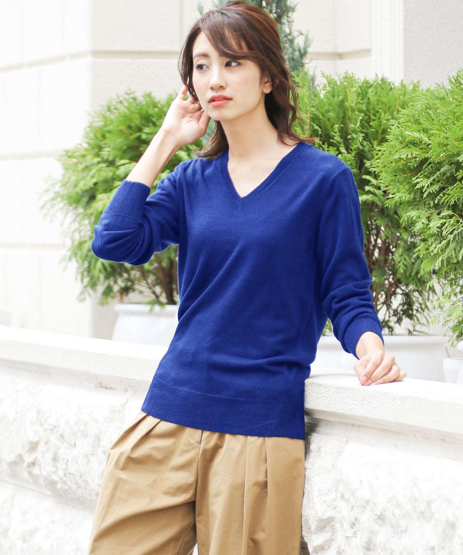 ミリアンデニ mili an deni カシミアタッチVネックニットセーター