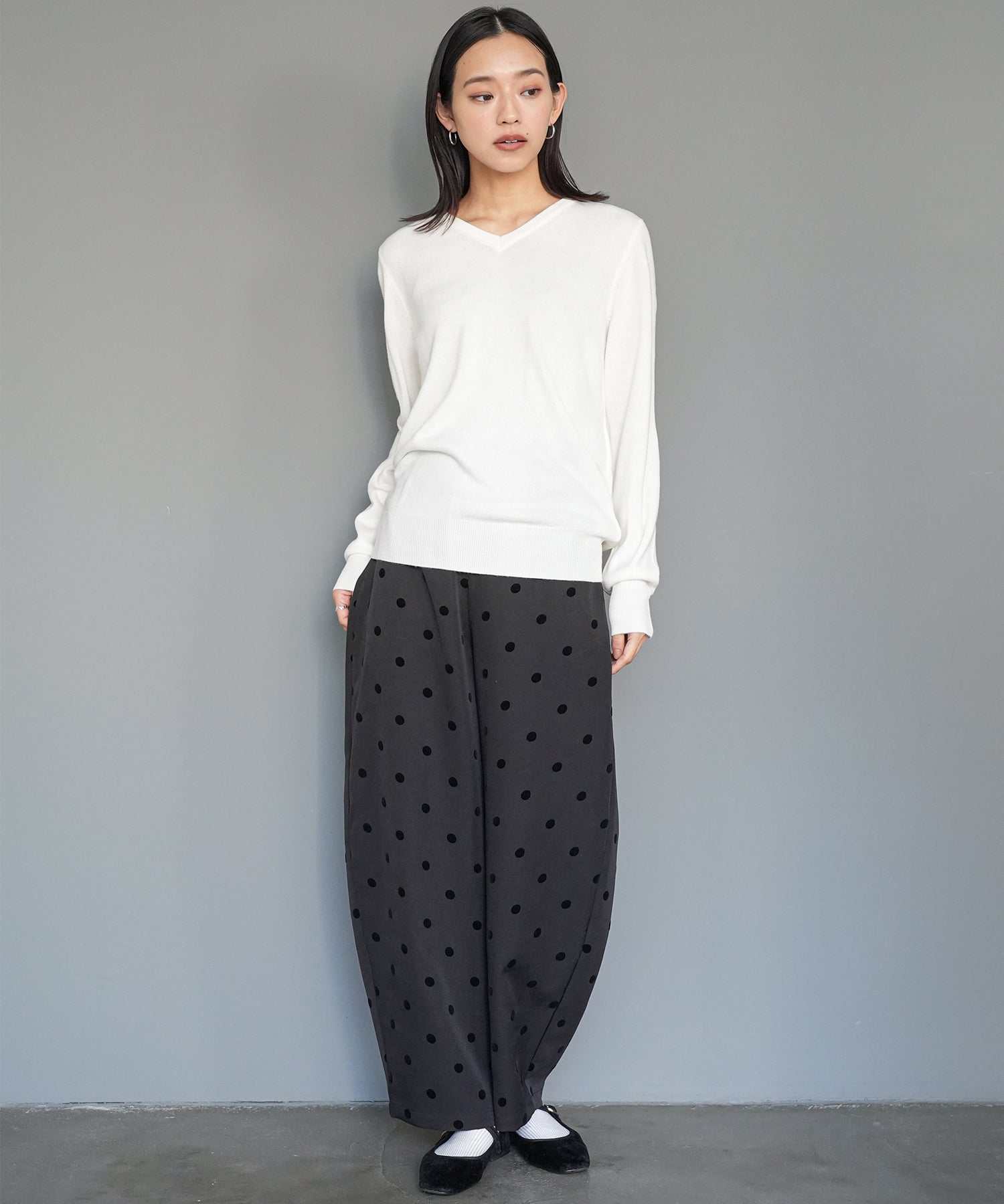 mili an deni Cashmere touch V-neck knit sweater