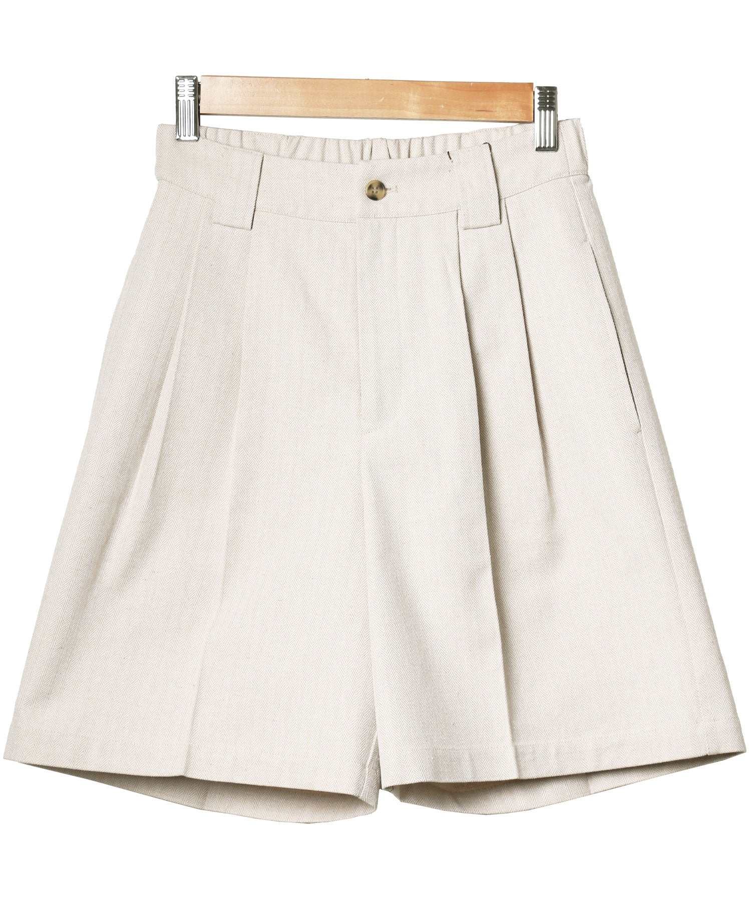 ミリアンデニ mili an deni リネンライクショートパンツ レディース ボトムス ショーパン 無地 (ブラック) ブラック