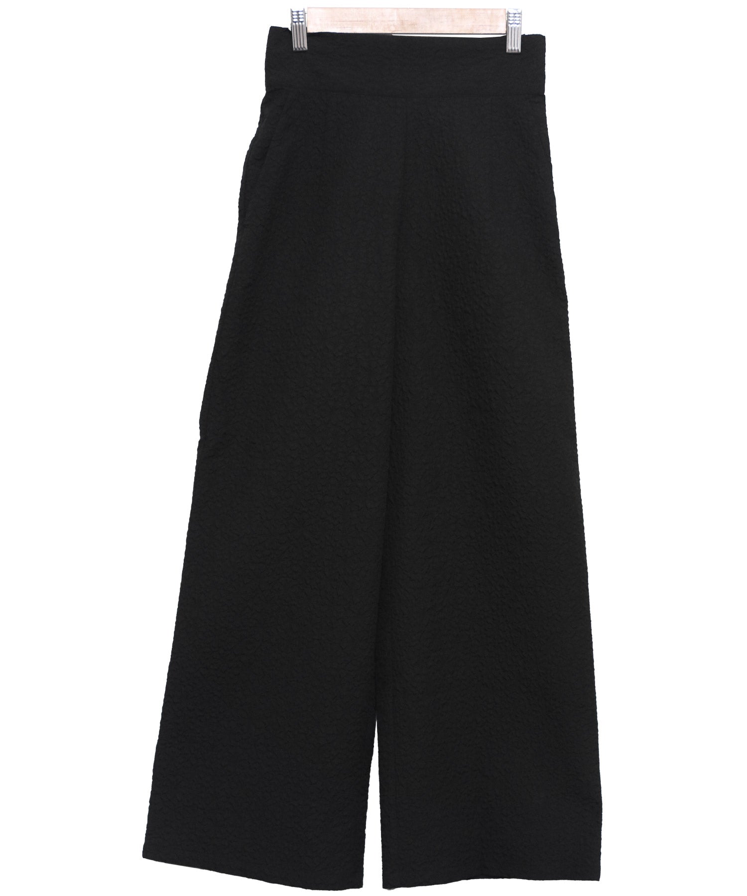 Mili An Deni Flower Pattern Pants Bottoms Ladies Embossed Wide Pants Long Pants Elastic Waist