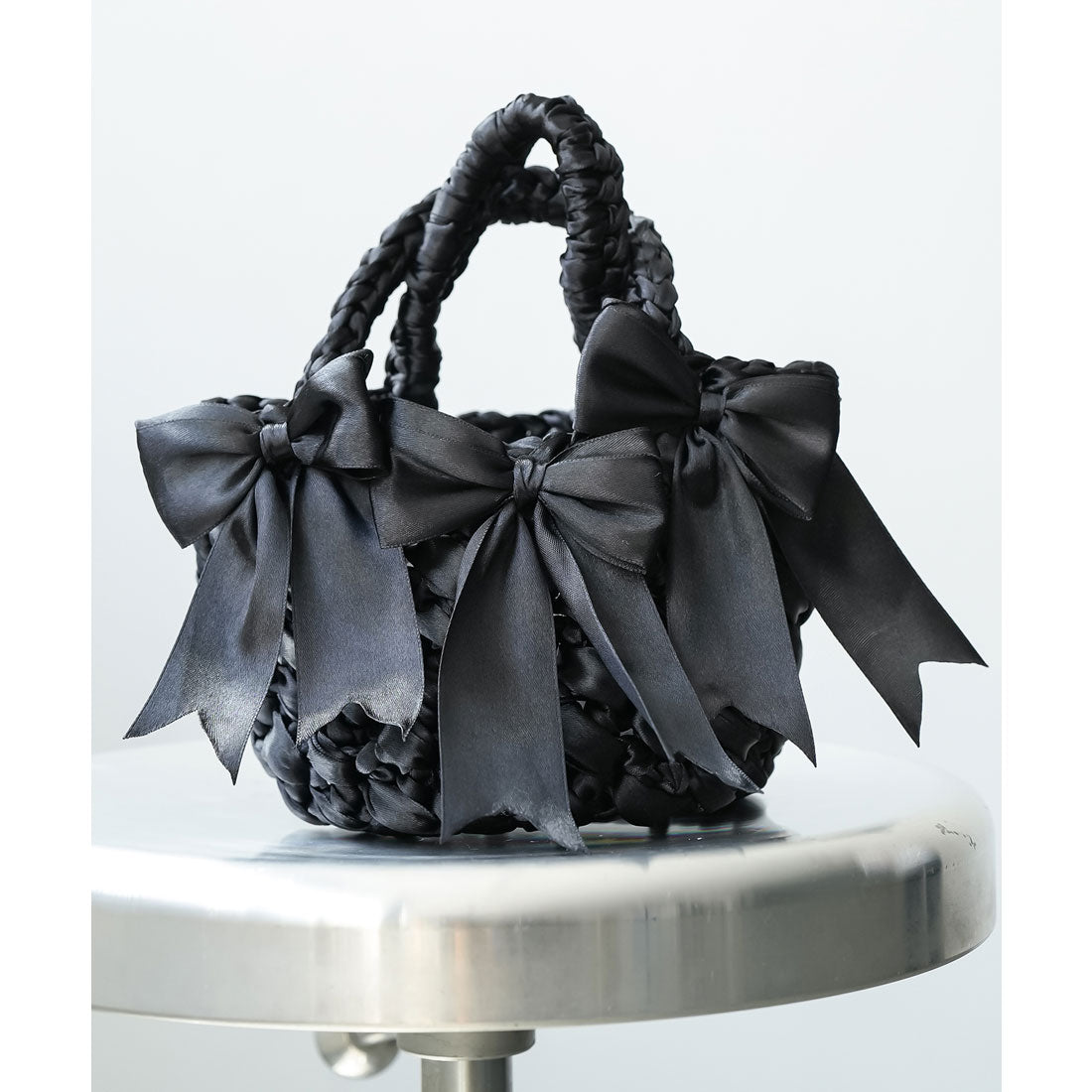 ミリアンデニ mili an deni リボン編みバッグ (BK) BK