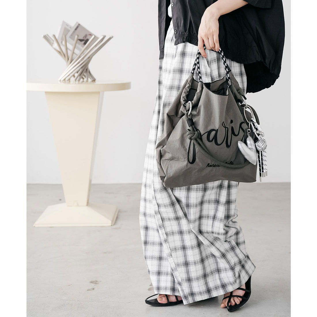 ミリアンデニ mili an deni 3WAYフォントロープトートバッグ (KHK) KHK