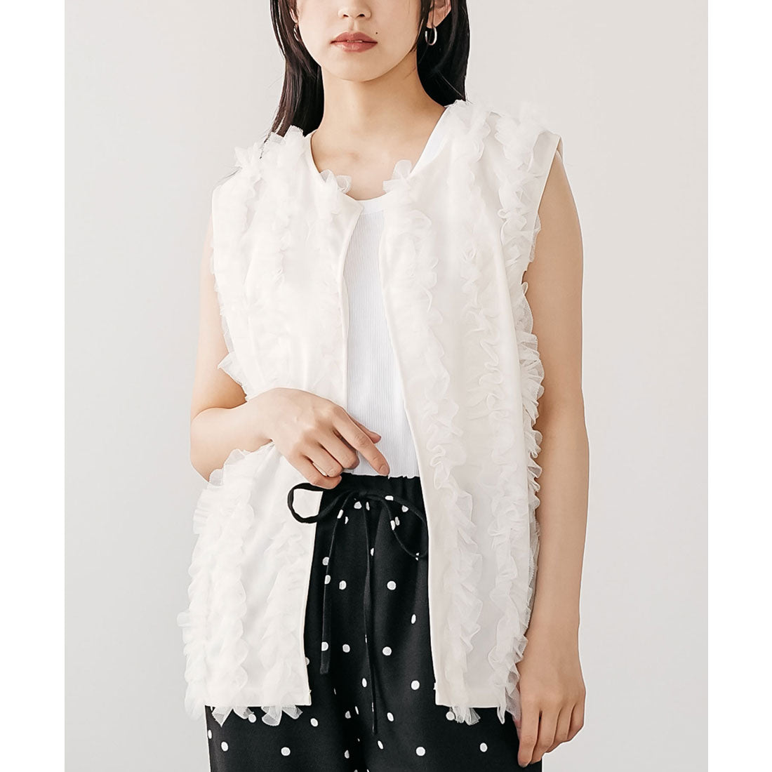 ミリアンデニ mili an deni チュールフリルベスト (WH) WH