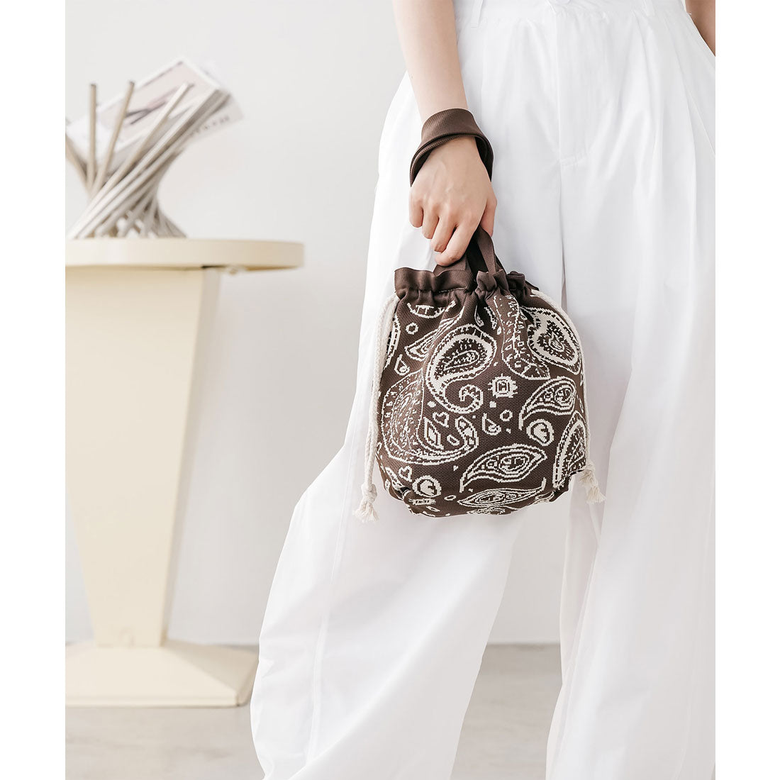 ミリアンデニ mili an deni バンダナ巾着バッグ (BRW) BRW