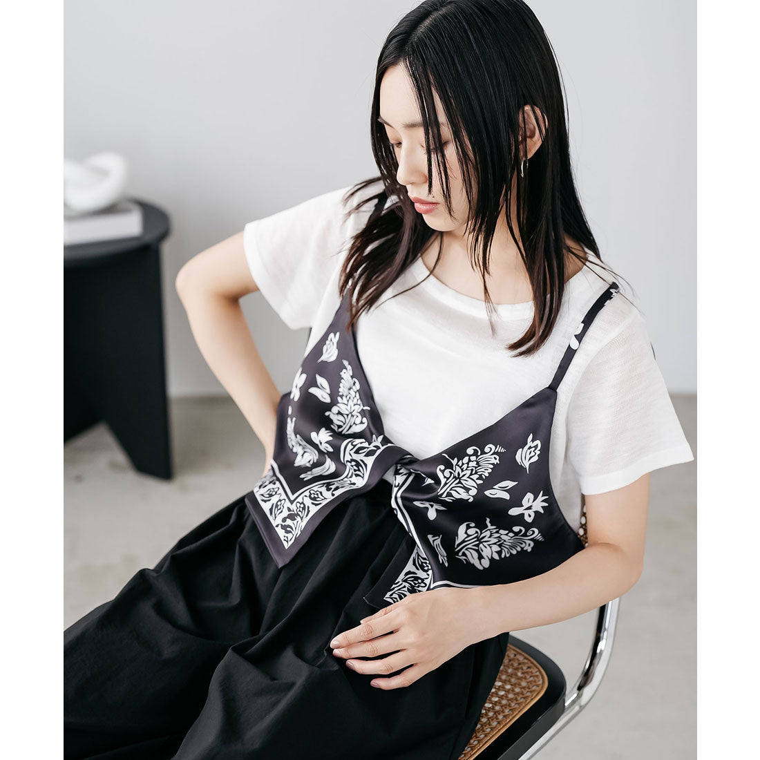 ミリアンデニ mili an deni バンダナキャミレイヤードトップス (OW) OW