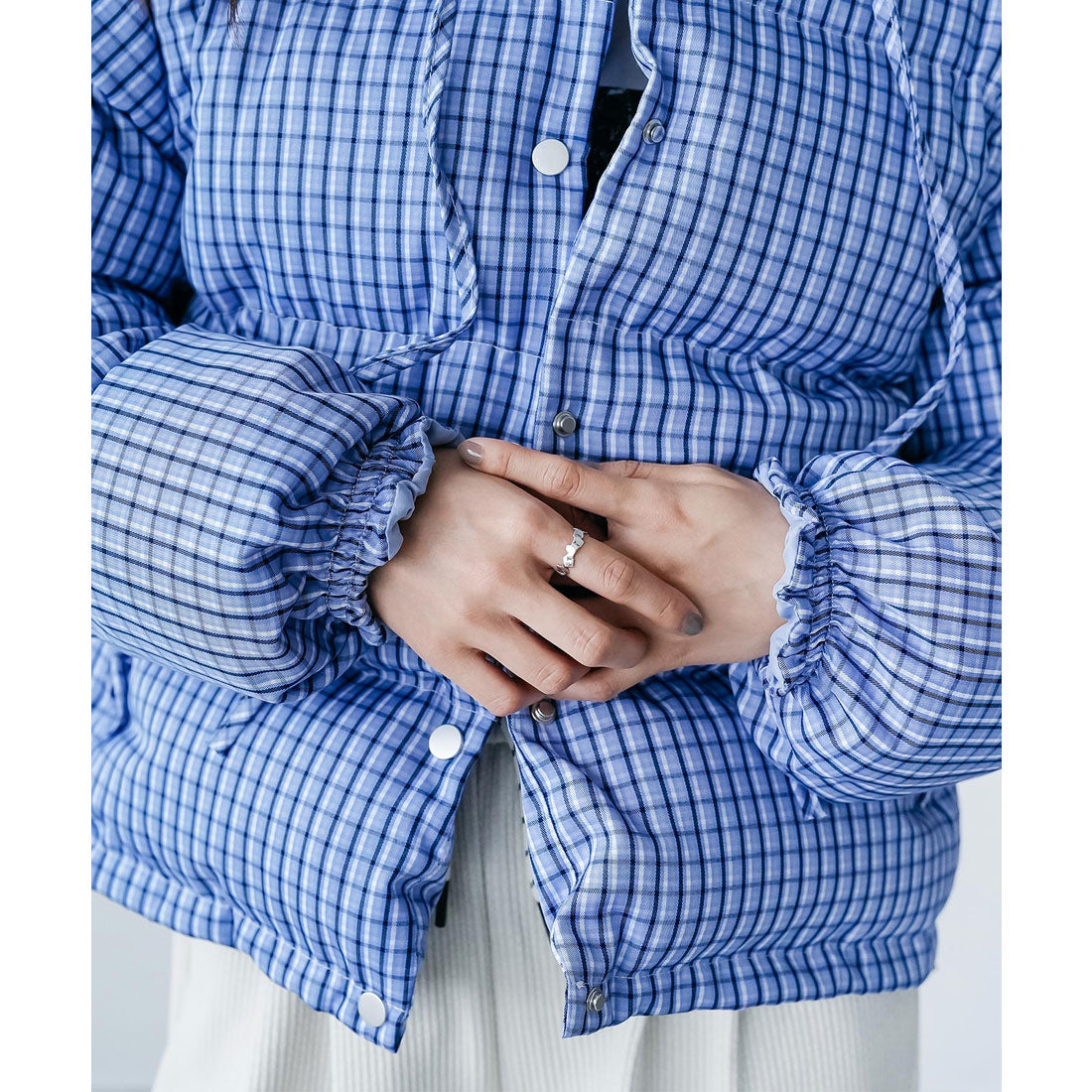 ミリアンデニ mili an deni 袖取り外しチェック中綿ブルゾン (BG) BG