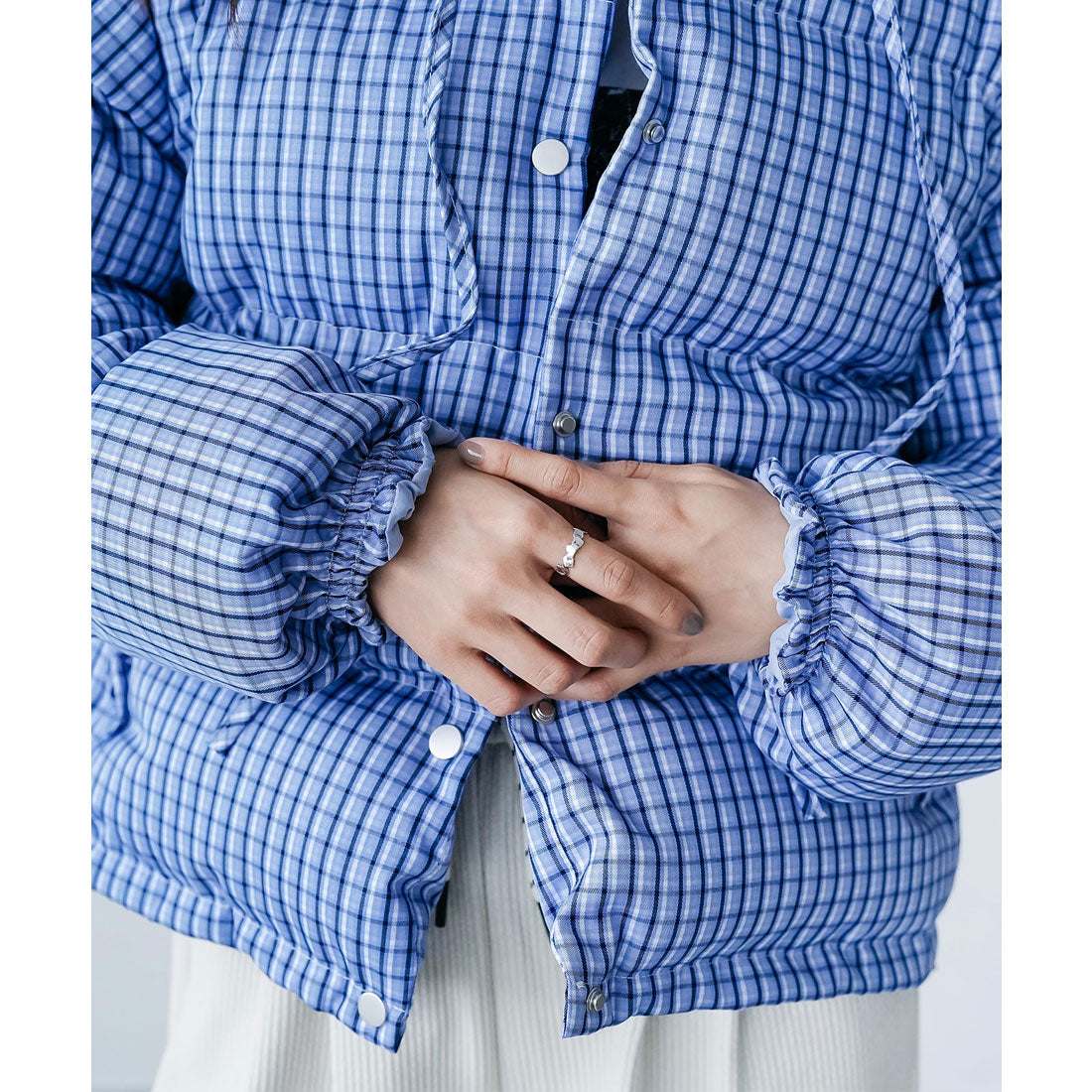 ミリアンデニ mili an deni 袖取り外しチェック中綿ブルゾン (BG) BG