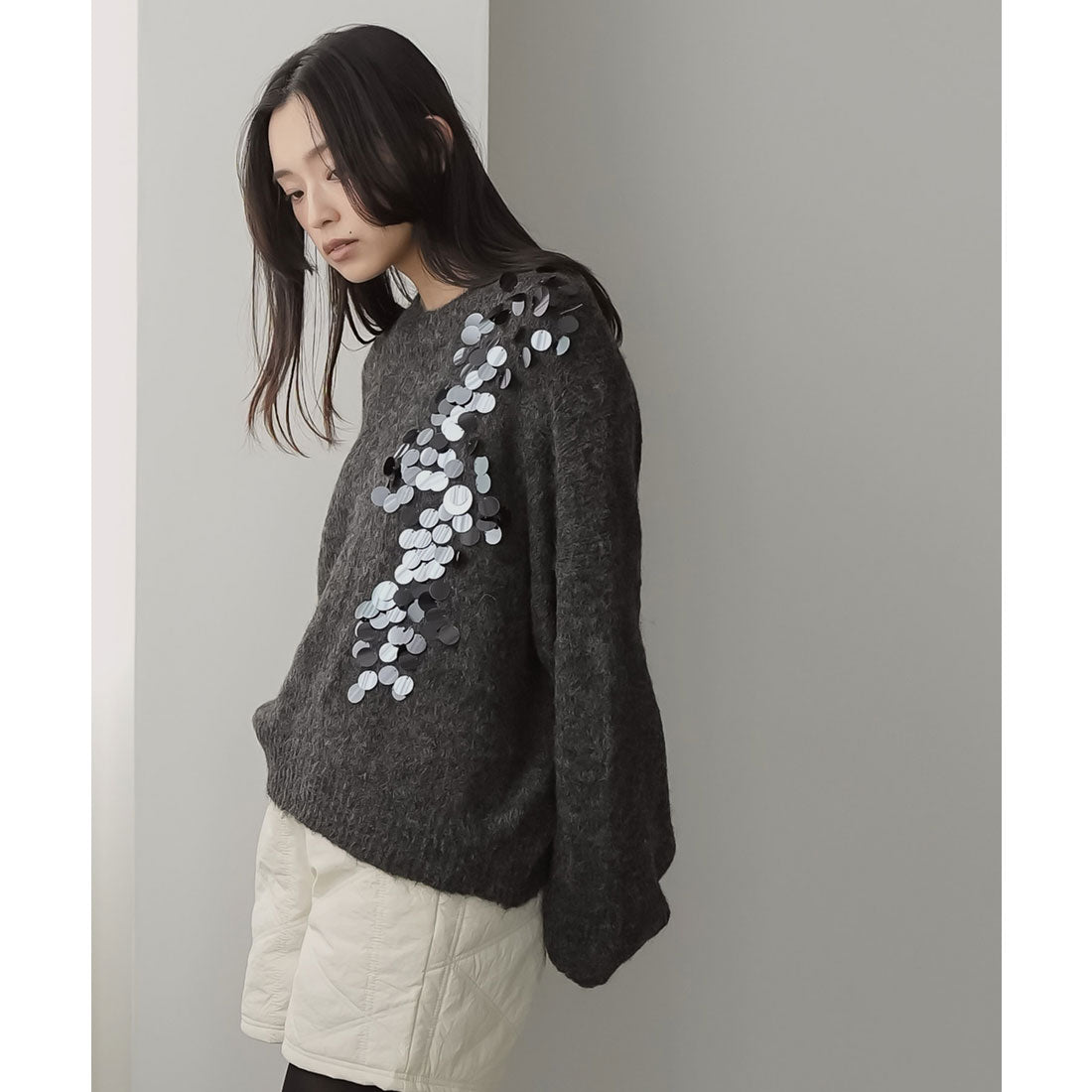 ミリアンデニ mili an deni ナイロンワッシャー中綿キルトショートパンツ (IV) IV