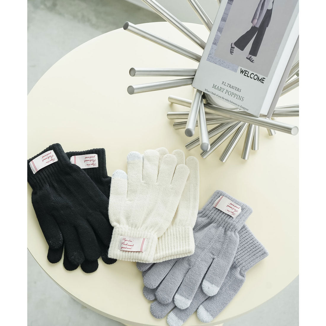 ミリアンデニ mili an deni スマホタッチ裏起毛手袋 (GRY) GRY