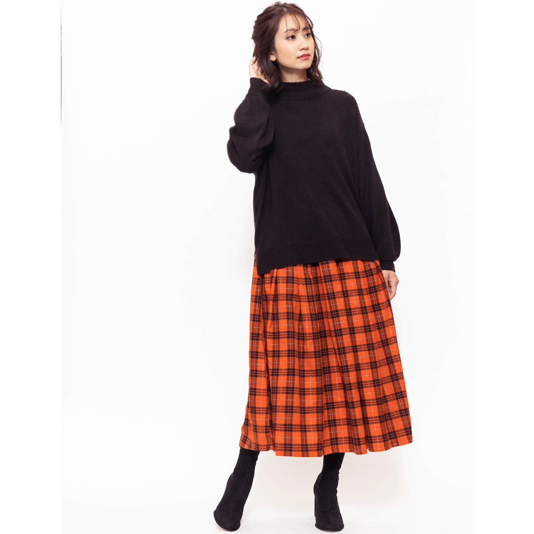 ミリアンデニ mili an deni チェックプリーツスカート