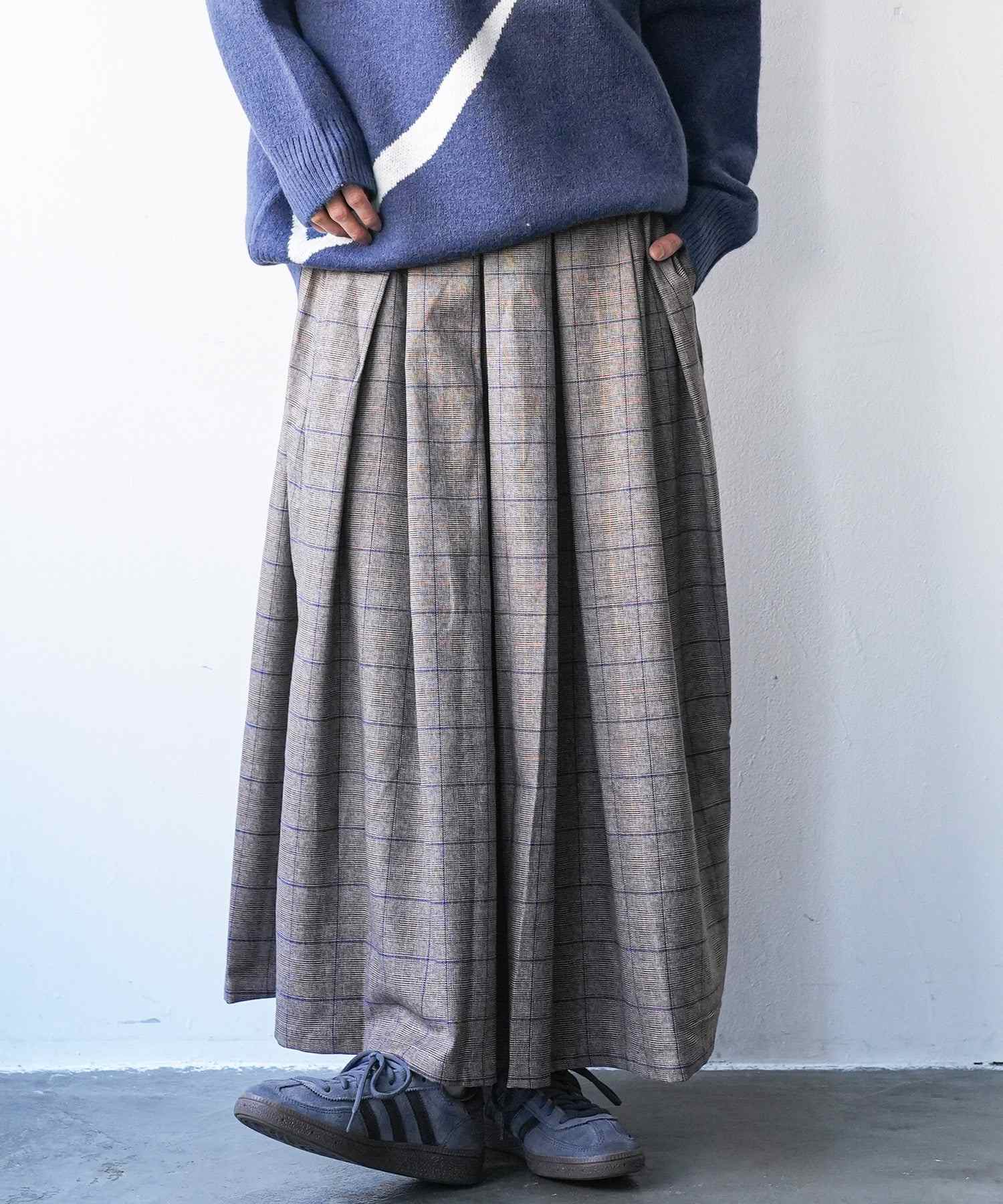 mili an deni Check pleated skirt