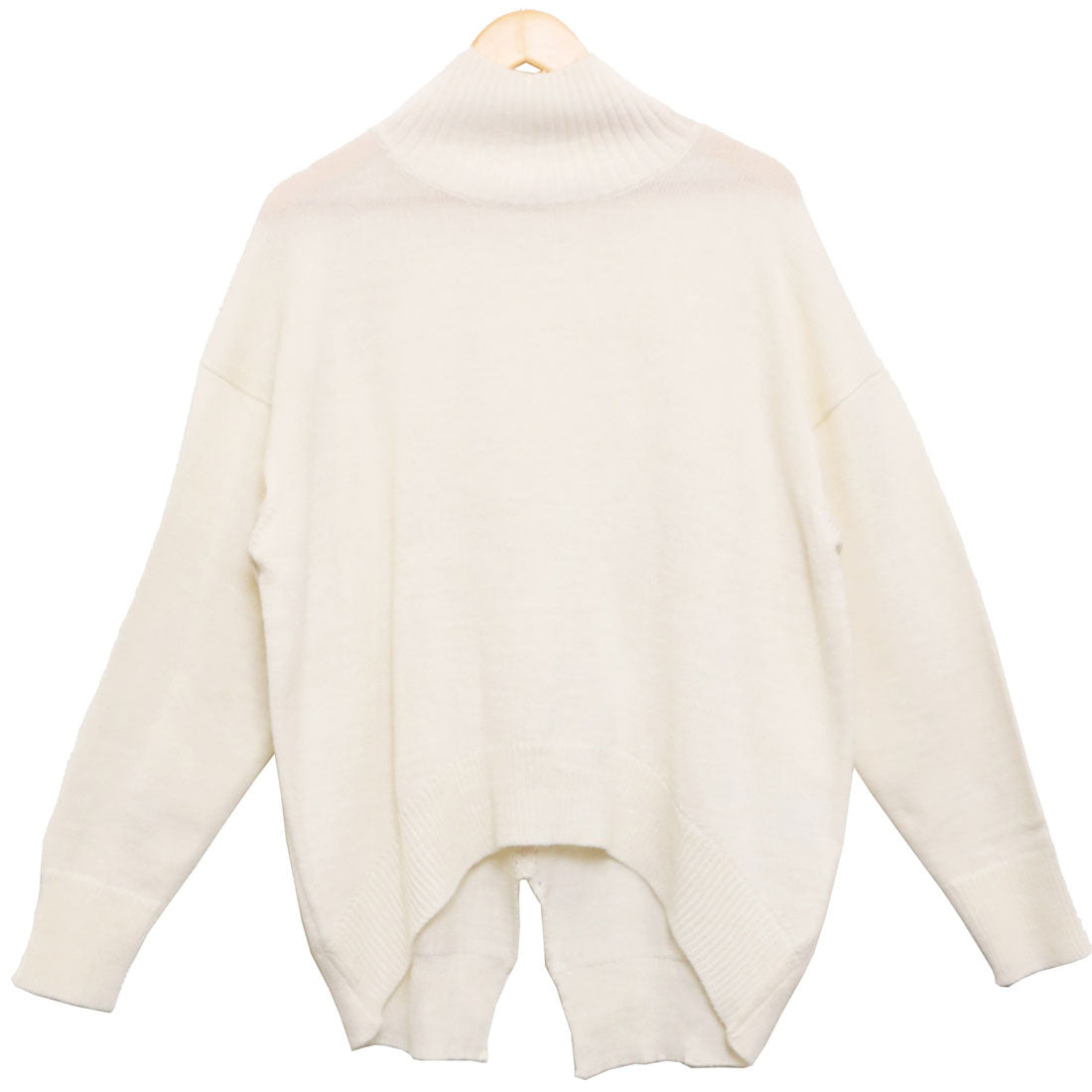 ミリアンデニ mili an deni ウール混バックスリットニットプルオーバー (オフホワイト) オフホワイト