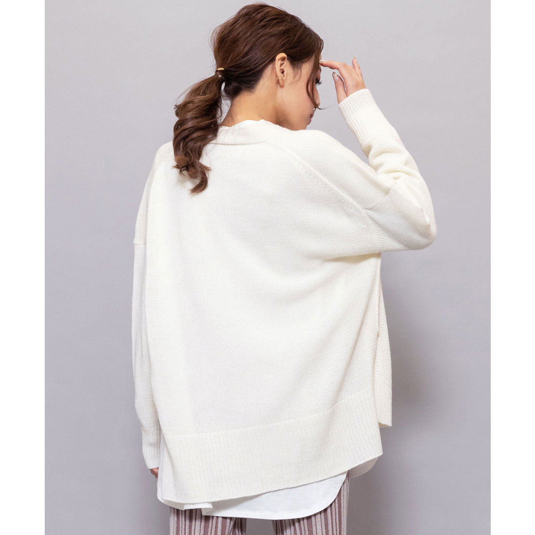 ミリアンデニ mili an deni ウール混ざっくりニットカーディガン