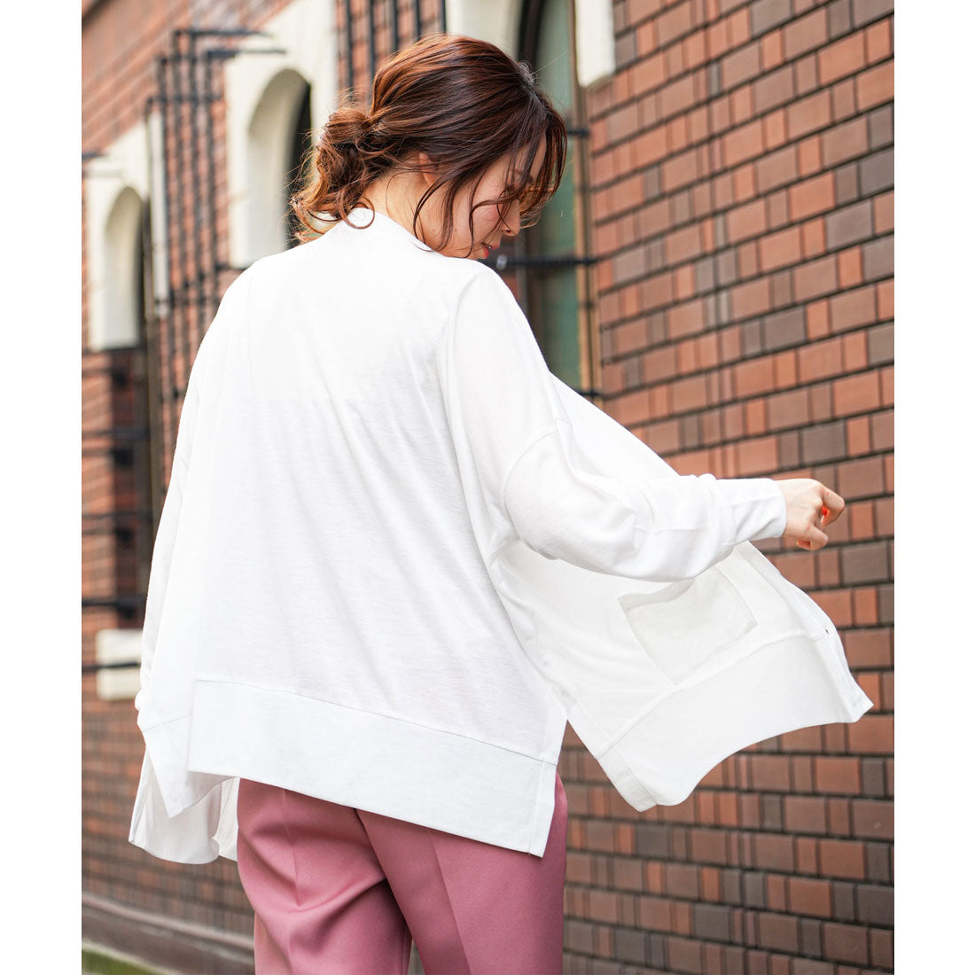 ミリアンデニ mili an deni UVサイドスリットVネックカーディガン