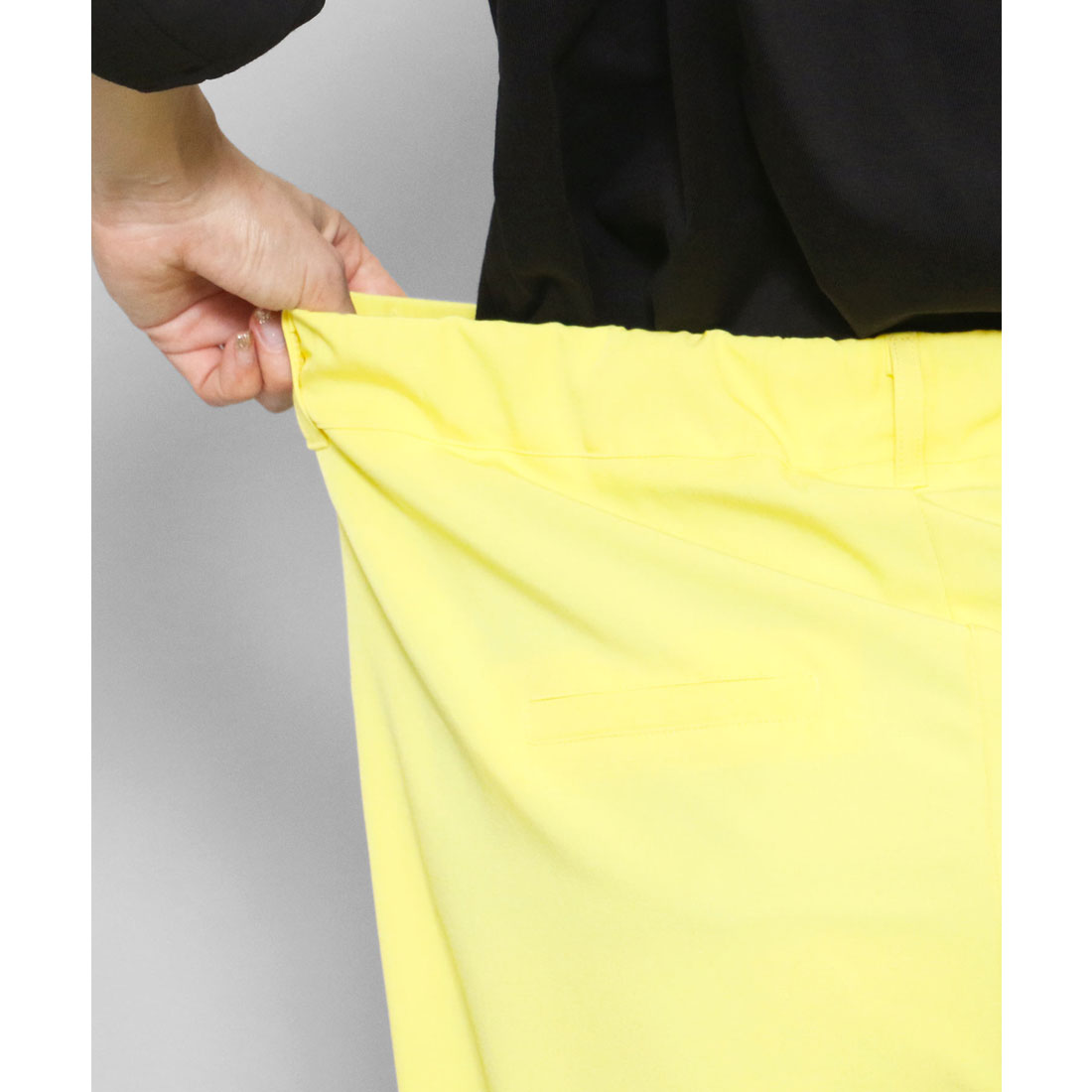 ミリアンデニ mili an deni センタープレスセミワイドパンツ (イエロー) イエロー