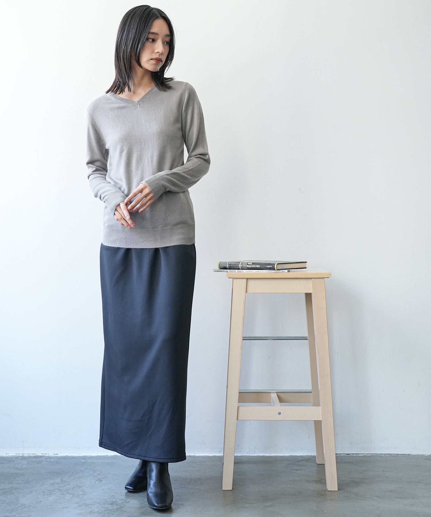 mili an deni Cashmere touch V-neck knit sweater