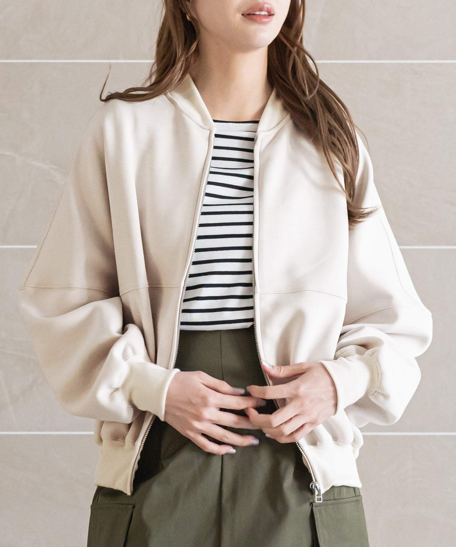 mili an deni scuba oversized blouson